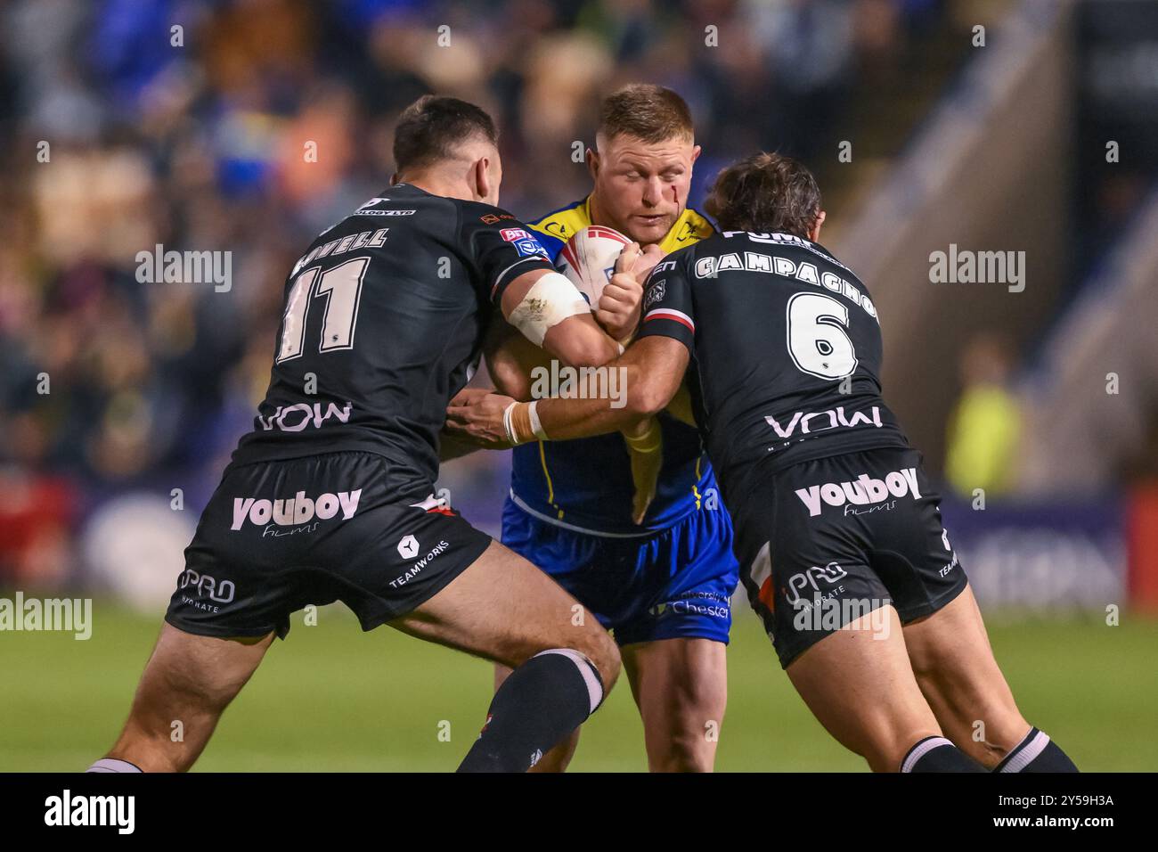 Luke Yates von Warrington Wolvesis im Halliwell Jones Stadium, Warrington, Großbritannien, 20. September 2024 (Foto: Craig Thomas/News Images) in, am 20. September 2024. (Foto: Craig Thomas/News Images/SIPA USA) Credit: SIPA USA/Alamy Live News Stockfoto