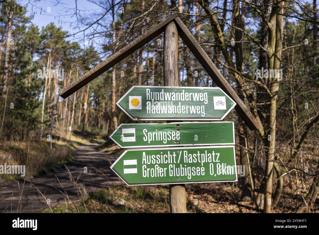 Rad- und Wanderwege in der Region Storkow Glubigsee Stockfoto