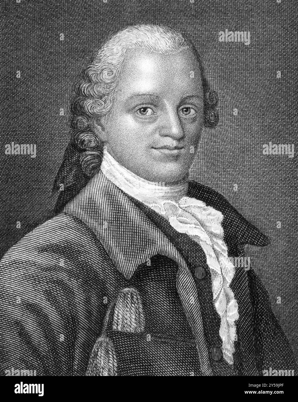 Gotthold Ephraim Lessing (1729-1781) über Stich von 1859. Deutscher Schriftsteller, Philosoph, Dramatiker, Publizist und Kunstkritiker. Graviert von unbekanntem arti Stockfoto