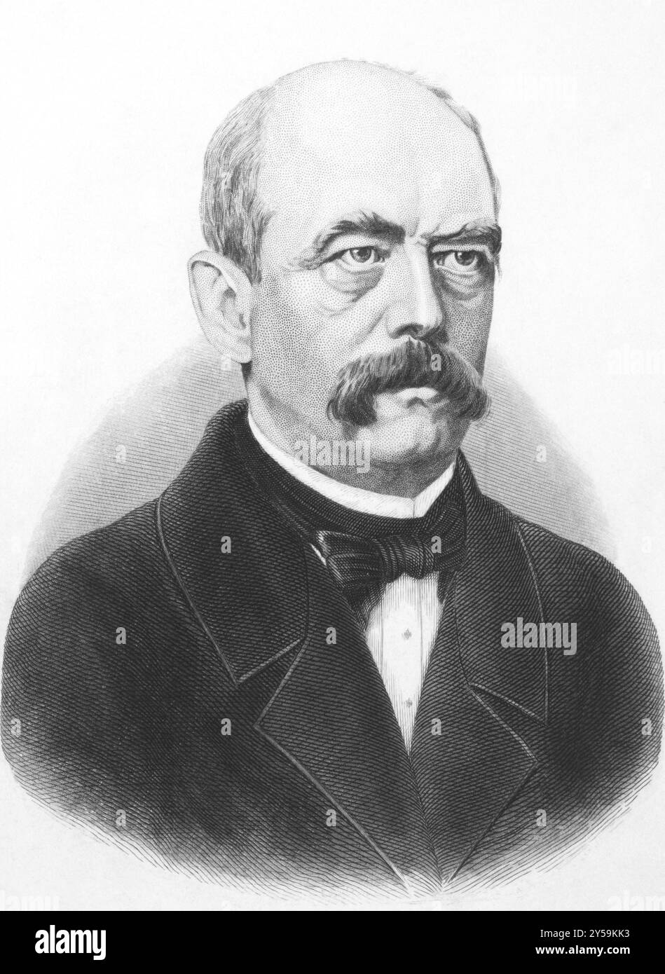 Otto von Bismarck (1815-1898) über den Stich aus den 1800er Jahren Preußischer deutscher Staatsmann und Aristokrat. Veröffentlicht in London von J. Haccer, 67, Paternoster Stockfoto