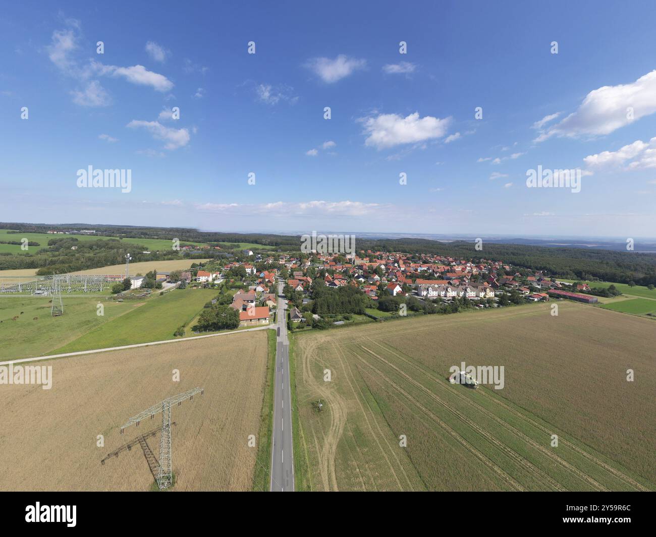 Blick über Huettenrode im Harz Luftbild Stockfoto