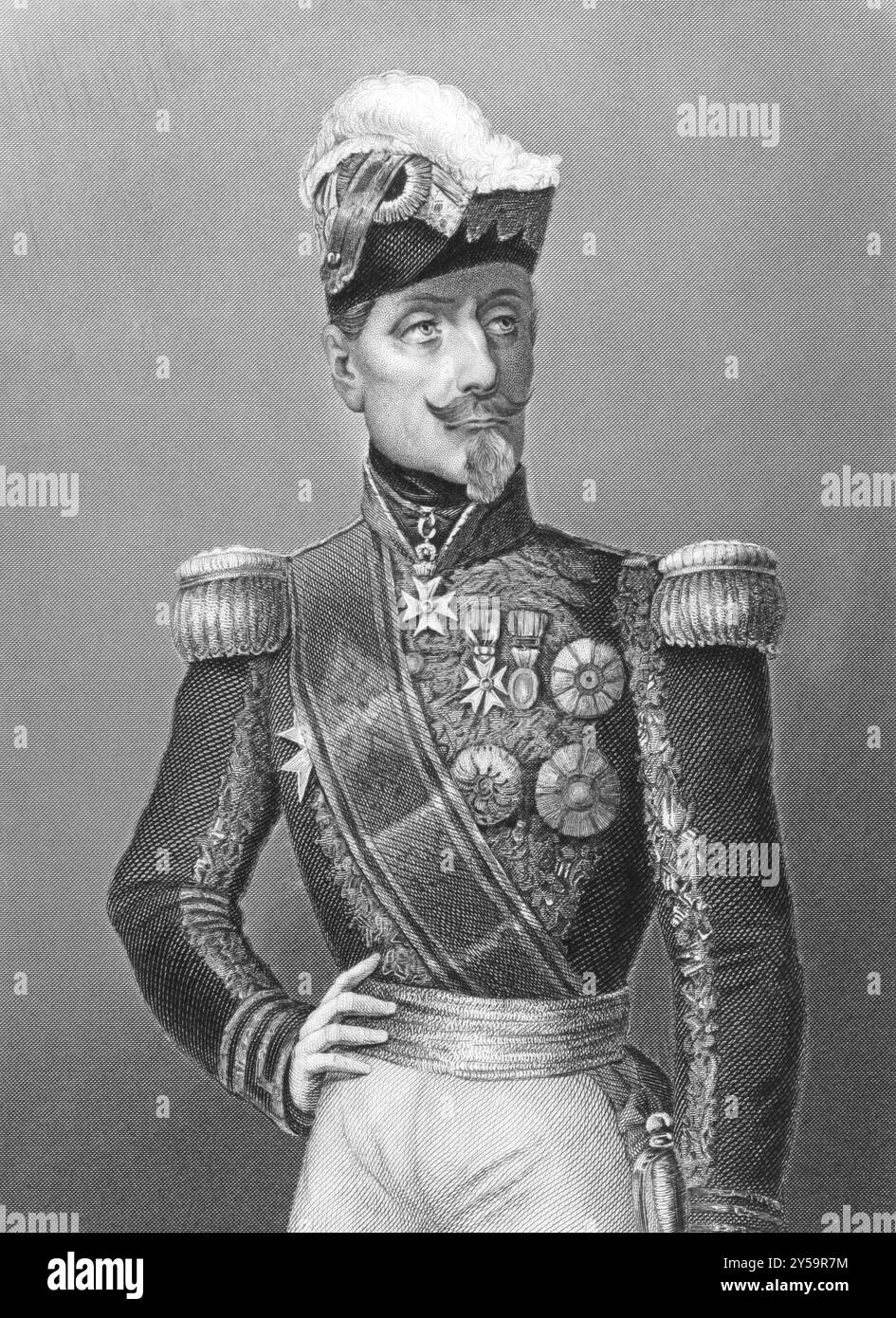 Marschall Saint Arnaud (1801-1854) über den Stich aus den 1800er Jahren Französischer Soldat und Marschall von Frankreich im 19. Jahrhundert. Graviert von D.J. Pound und Stockfoto