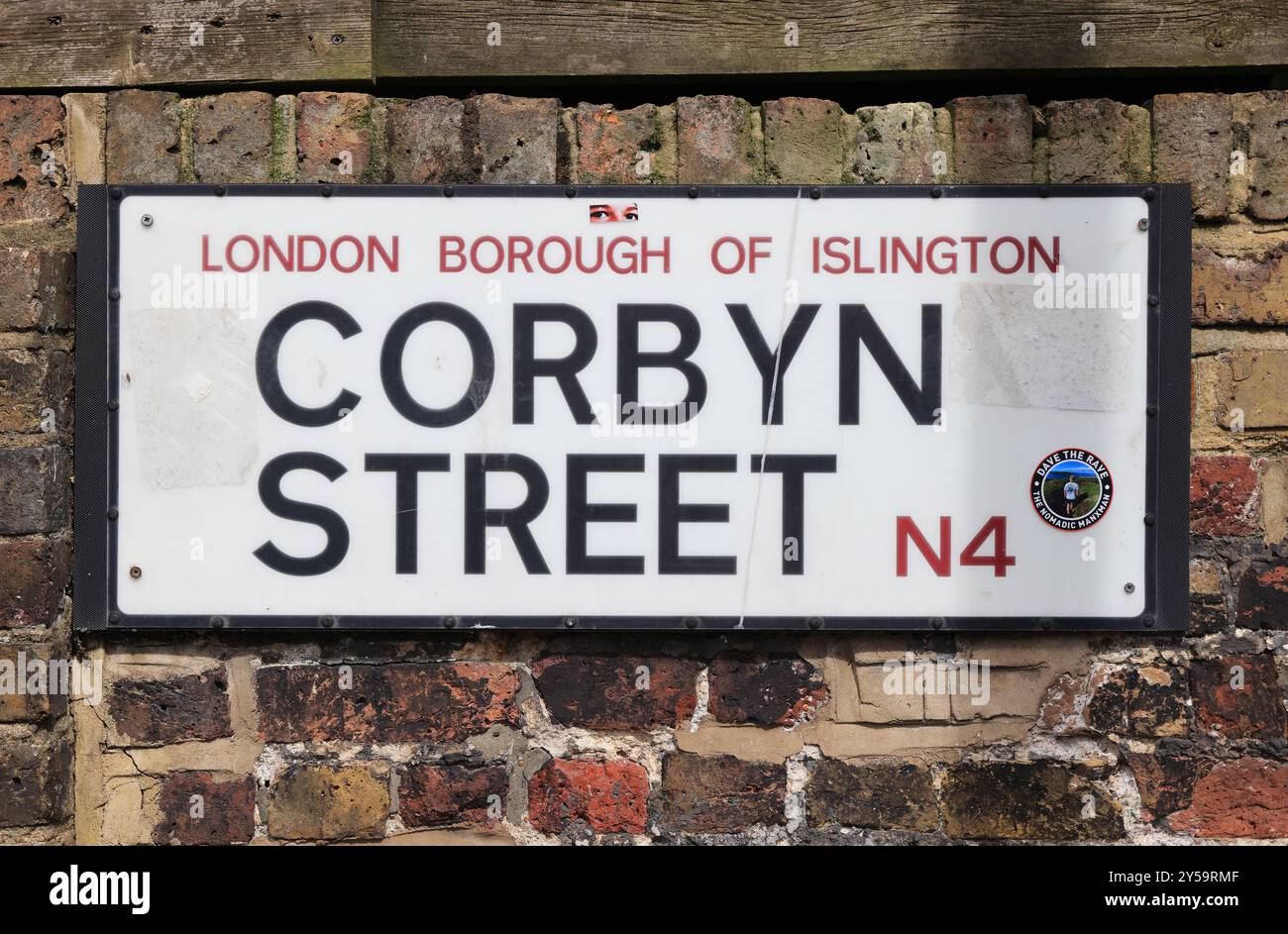 Schilder zur Corbyn Street in Islington North, wo Jeremy Corbyn ein unabhängiger Abgeordneter ist, im Norden Londons, Großbritannien Stockfoto