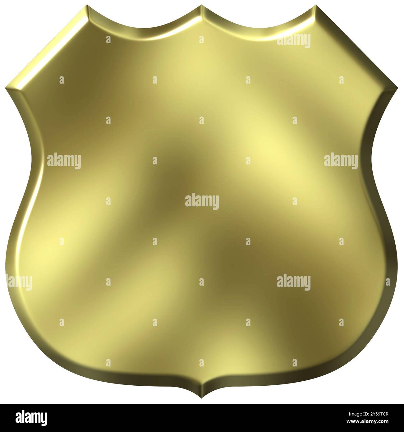 3D goldenes Zeichen, isoliert in weiß Stockfoto