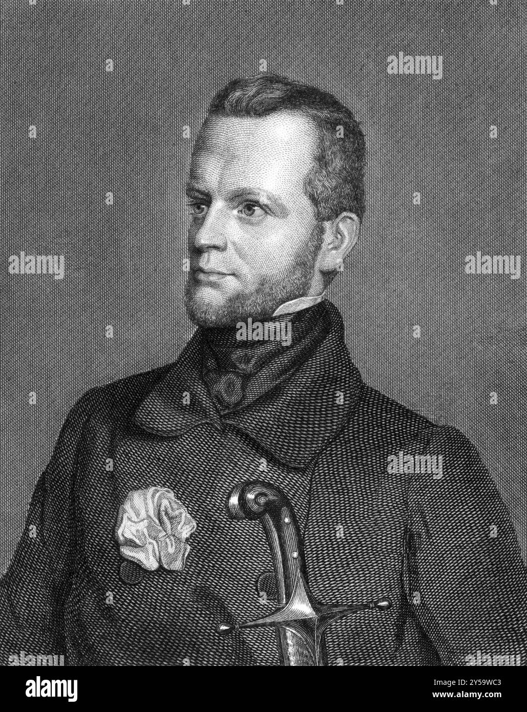 Carl Giskra (1820-1879) über den Kupferstich von 1859. Staatsmann des Österreichischen Reiches. Gravur von C.. Raab und veröffentlicht in Meyers Konversations-Lexikon, GE Stockfoto