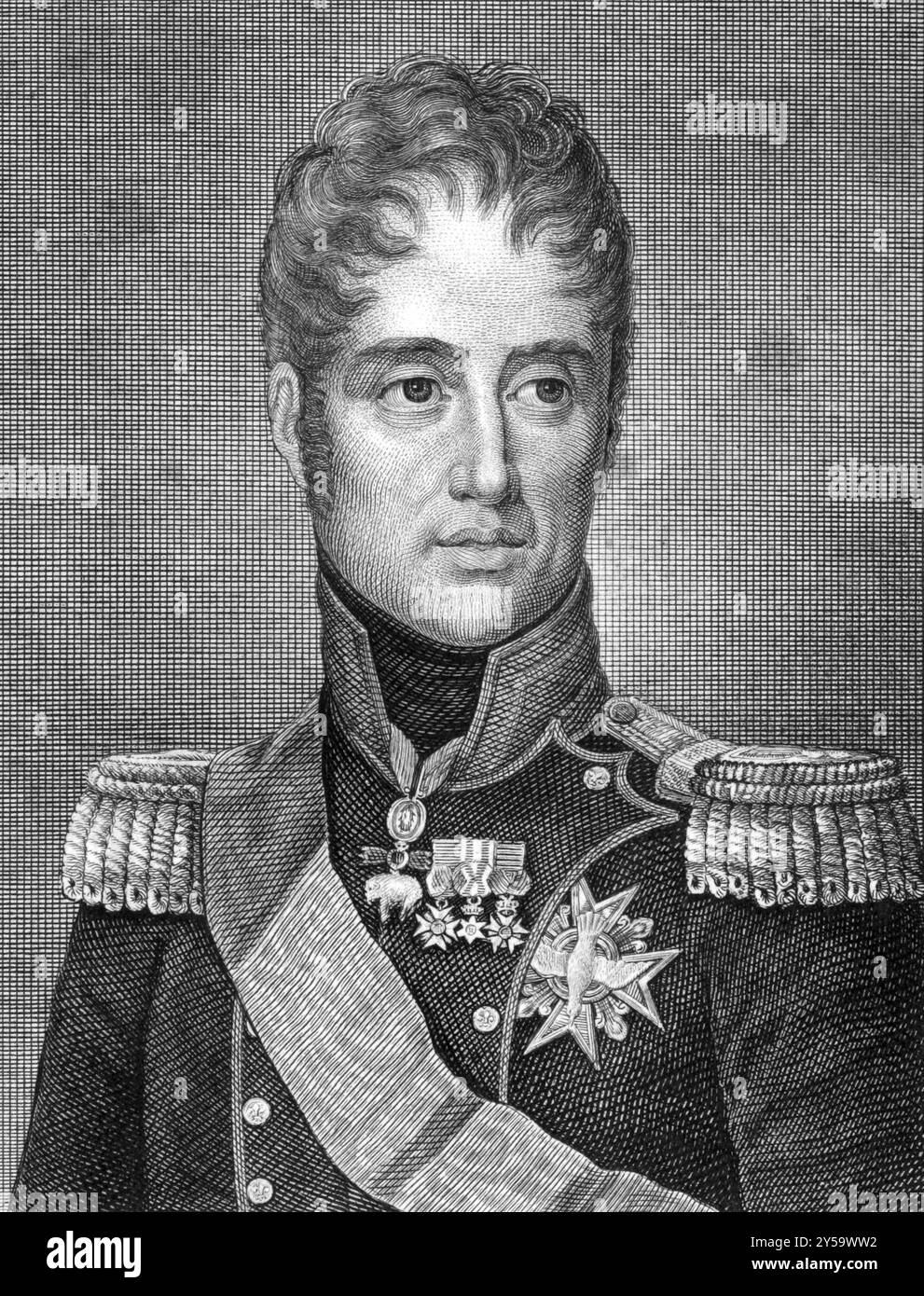 Karl X. von Frankreich (1757-1836) auf Kupferstich von 1859. König von Frankreich zwischen 1824 und 1830. Gravur von G. Metzerotht und veröffentlicht in Meyers Konversation Stockfoto