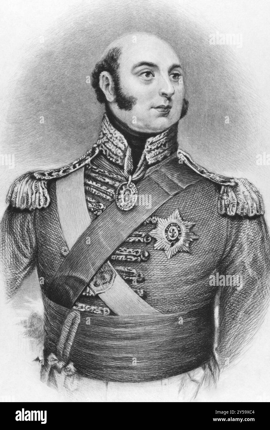 Prinz Edward, Duke of Kent and Strathearn (1767-1820) auf Kupferstich aus den 1800er Jahren Vierter Sohn von König Georg III. Und Vater von Königin Victoria. De Stockfoto