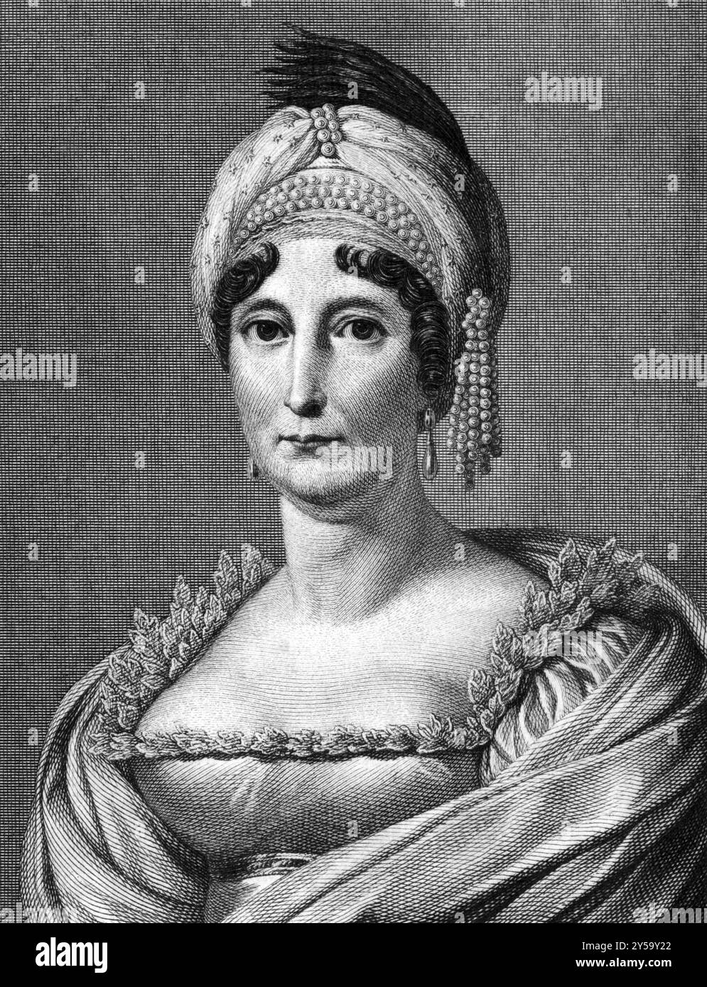 Letizia Ramolino (1750-1836) über den Stich von 1859. Mutter von Napoleon I. von Frankreich. Graviert von A.. Spiess und veröffentlicht in Meyers Konversations-Lexiko Stockfoto