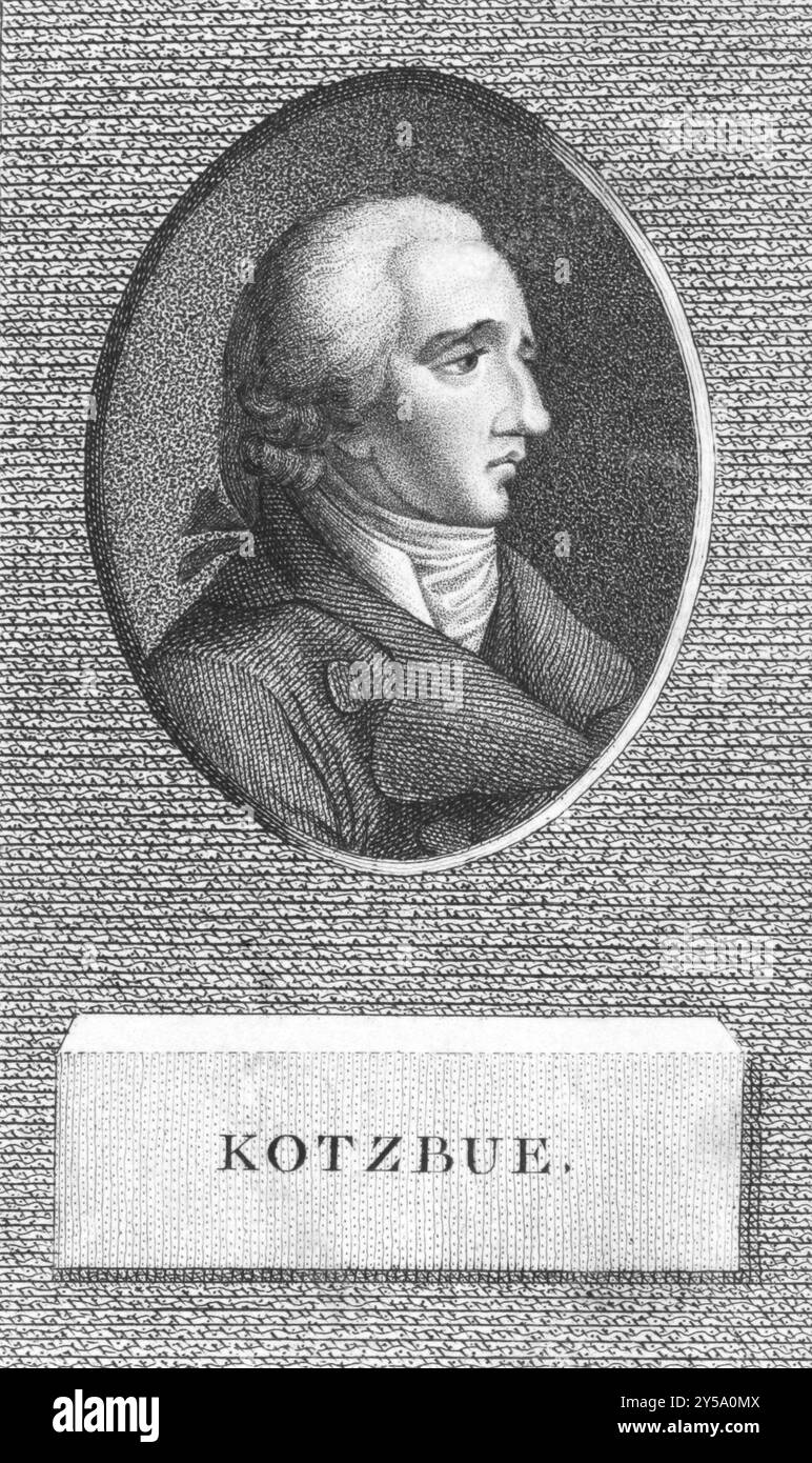 August von Kotzebue (1761-1819) über den Stich aus den 1800er Jahren Deutscher Dramatiker und Politiker Stockfoto