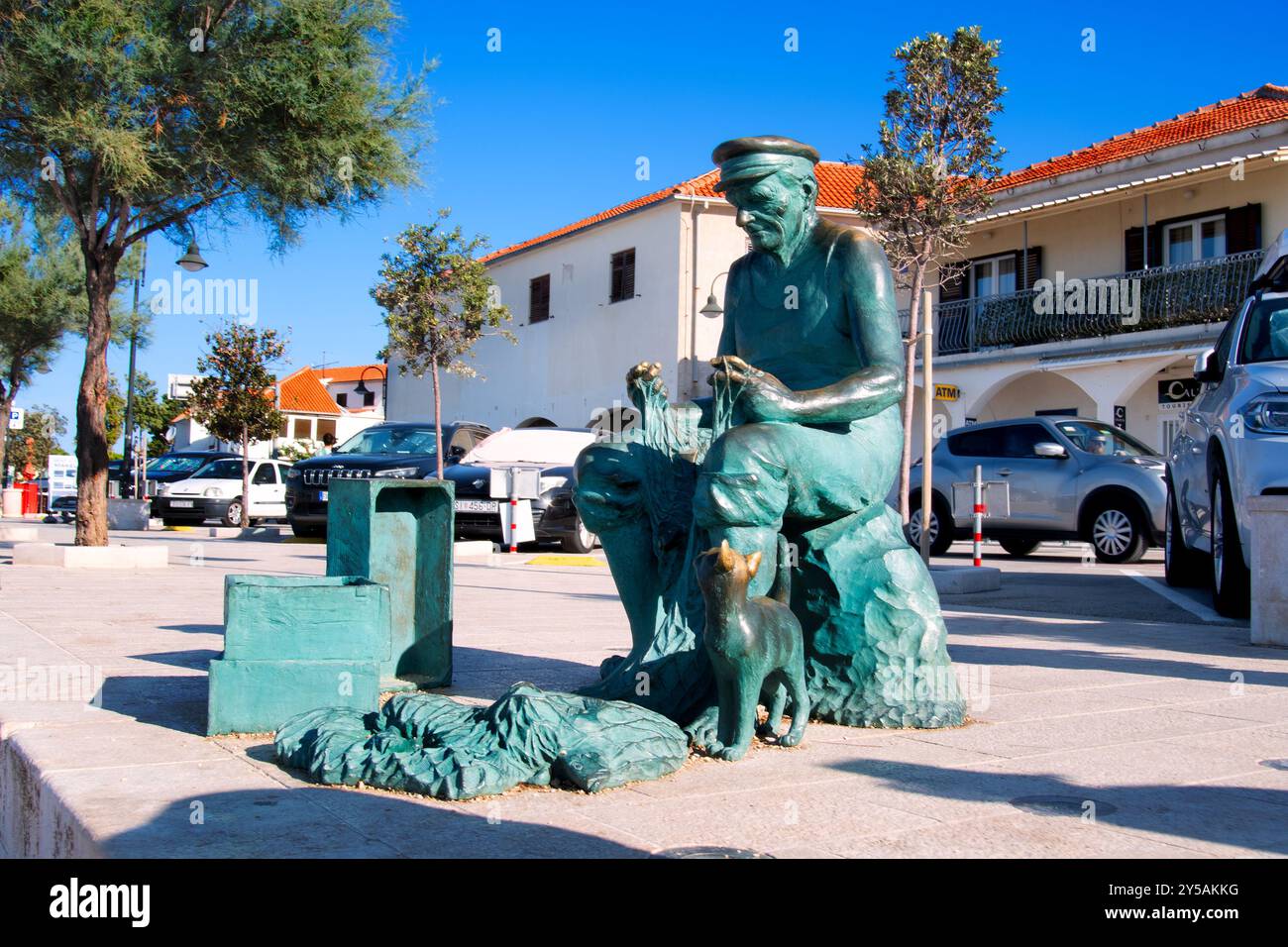 Statue in der Stadt Primosten, Kroatien. Stockfoto