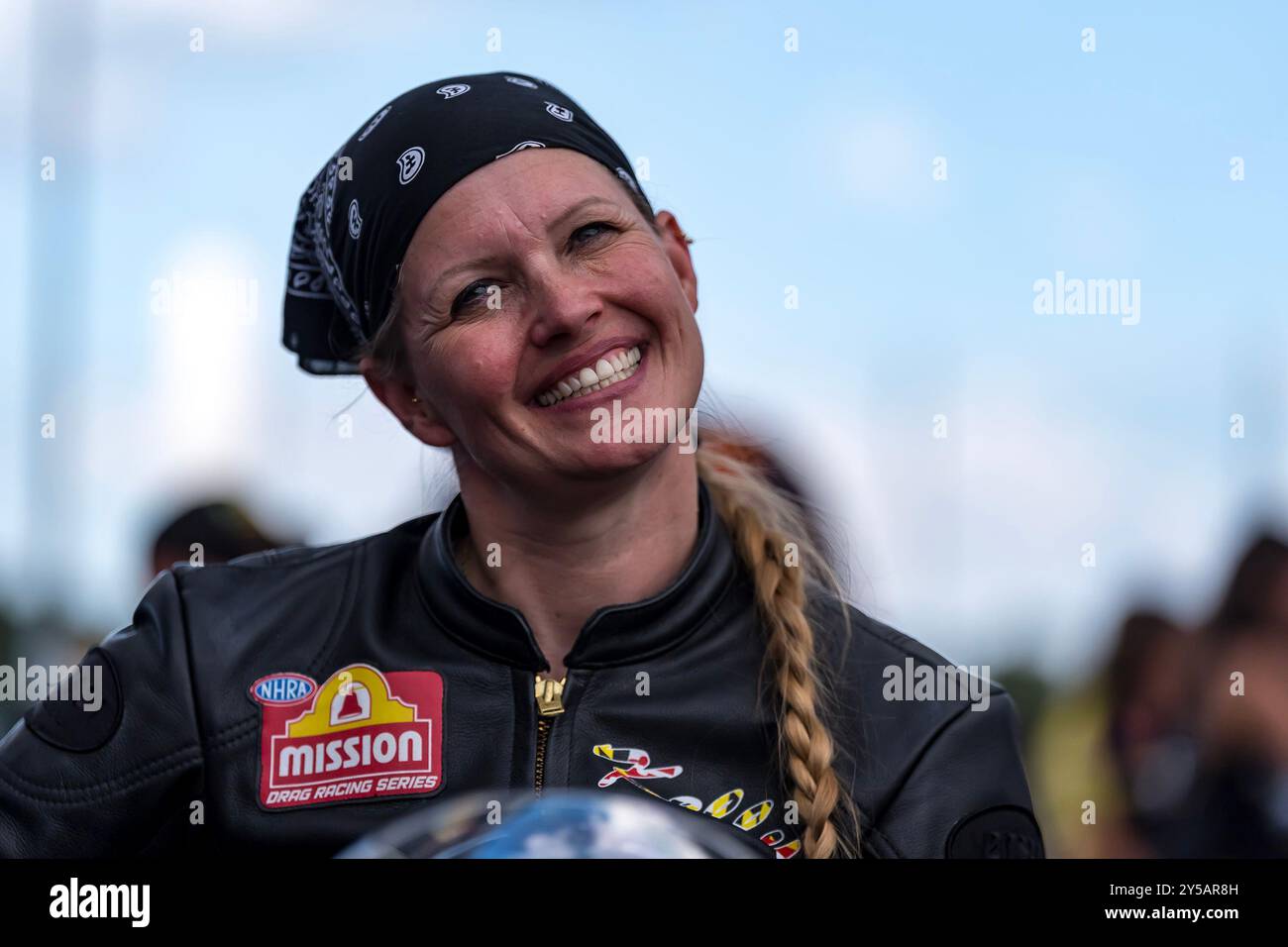 Concord, NC, USA. September 2024. KELLY CLONTZ (USA) von Mt. Hughesville, Maryland, macht einen Lauf während der Carolina Nationals am Zmax Dragway in Concord, NC. (Kreditbild: © Walter G. Arce Sr./ASP via ZUMA Press Wire) NUR REDAKTIONELLE VERWENDUNG! Nicht für kommerzielle ZWECKE! Stockfoto