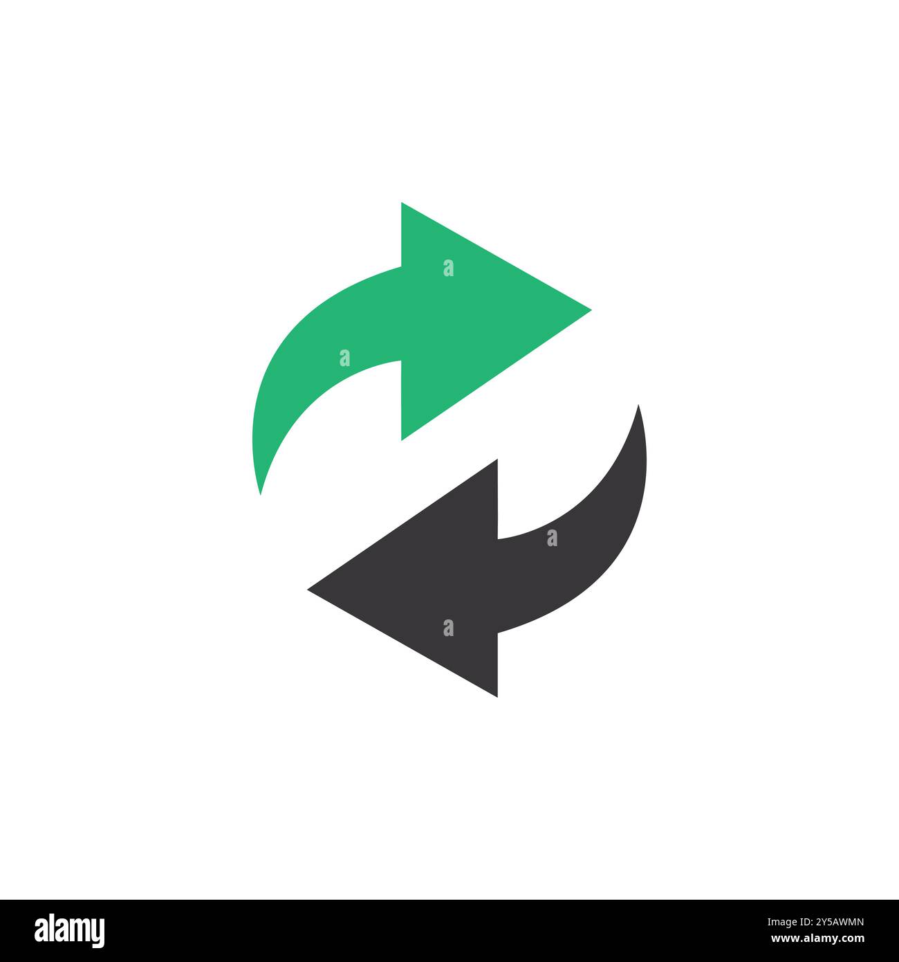 Kreisförmiges Pfeilsymbol für Aktualisieren oder Synchronisieren. Stock Vektor