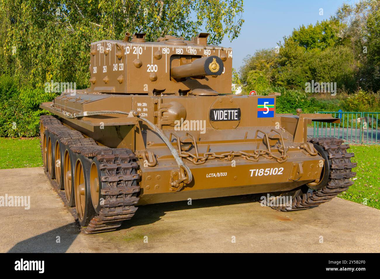 Centaur Mark IV Tank am Pegasus Memorial in der Normandie, Frankreich Stockfoto