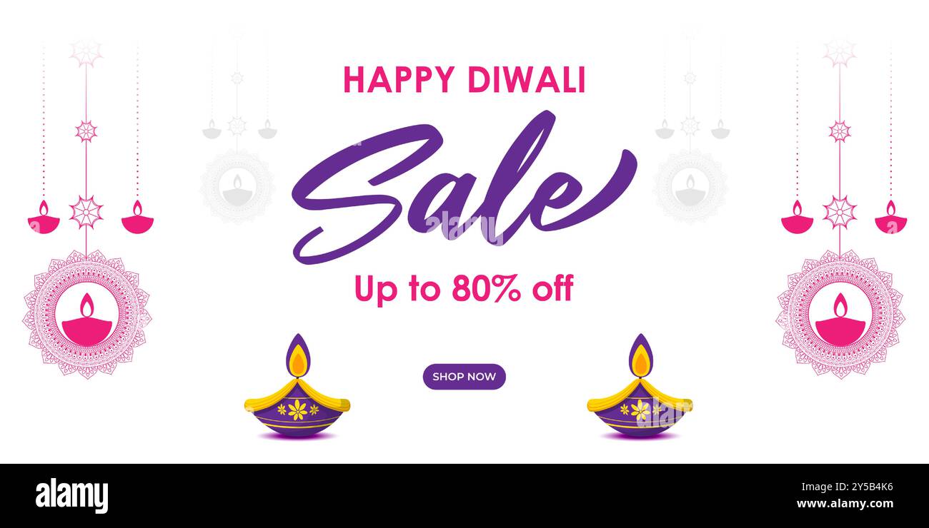 Vektor-Illustration der Vorlage für Social Media Feed Happy Diwali Sale Stock Vektor