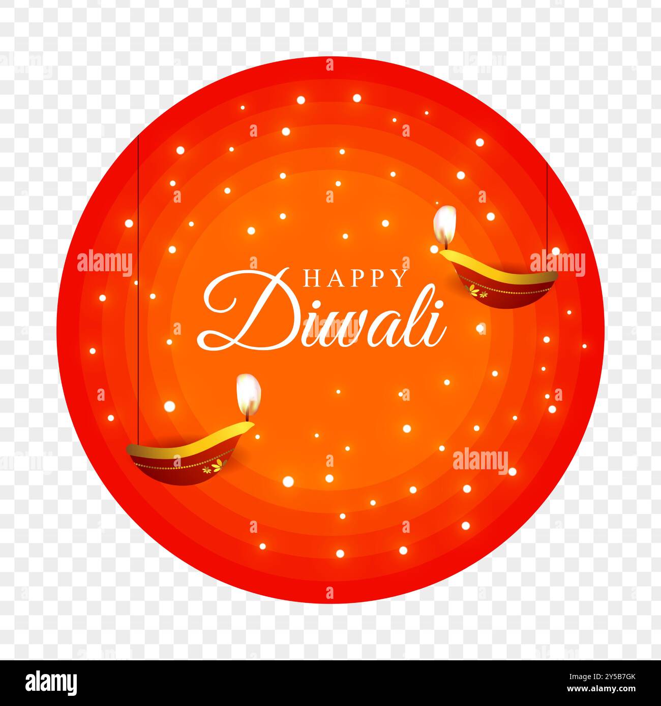 Vektorillustration des Happy Diwali Elements auf transparentem Hintergrund Stock Vektor