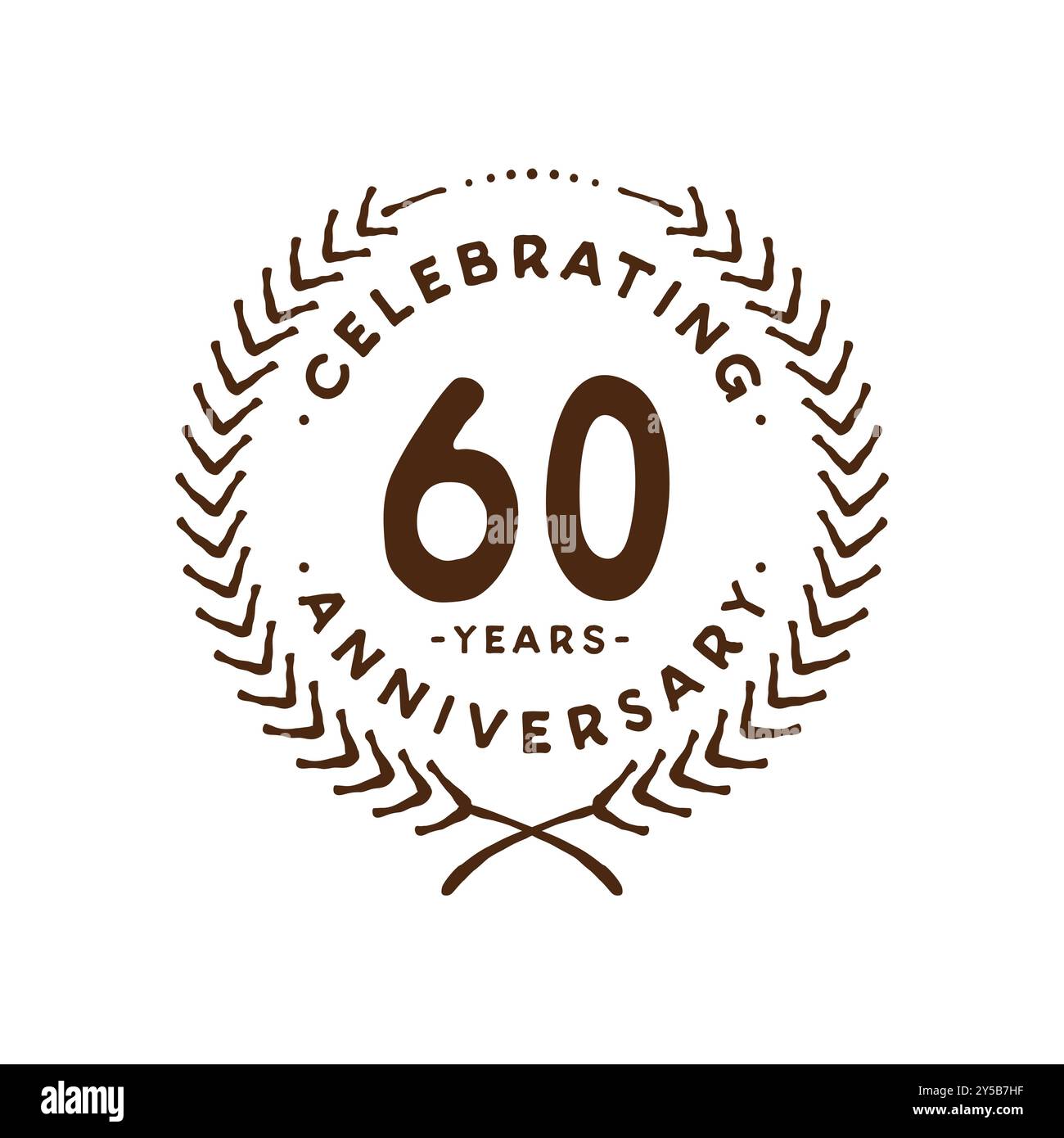 60 Jahre Designvorlage. 60. Vektor und Illustration. Stock Vektor