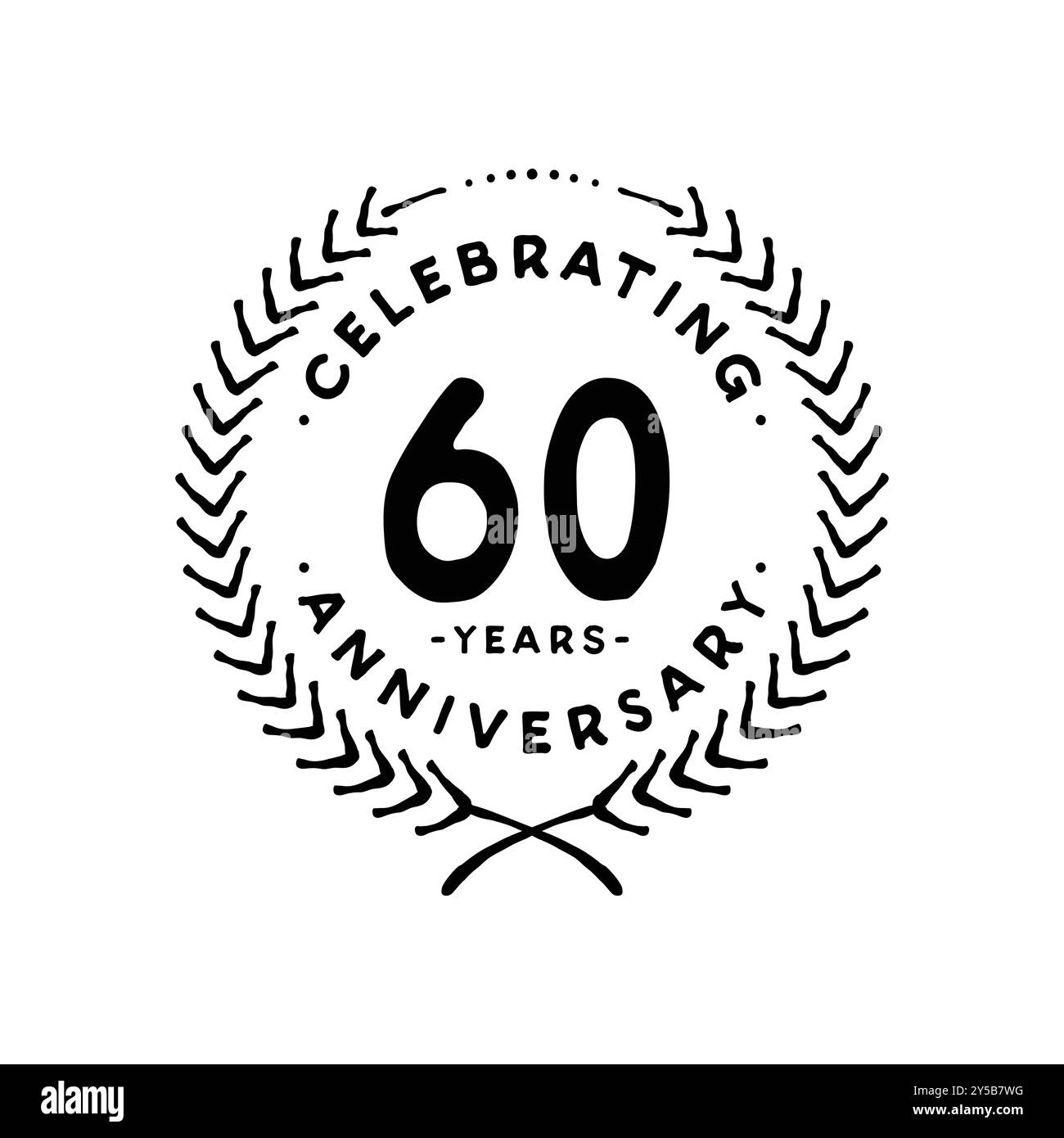 60 Jahre Designvorlage. 60. Vektor und Illustration. Stock Vektor