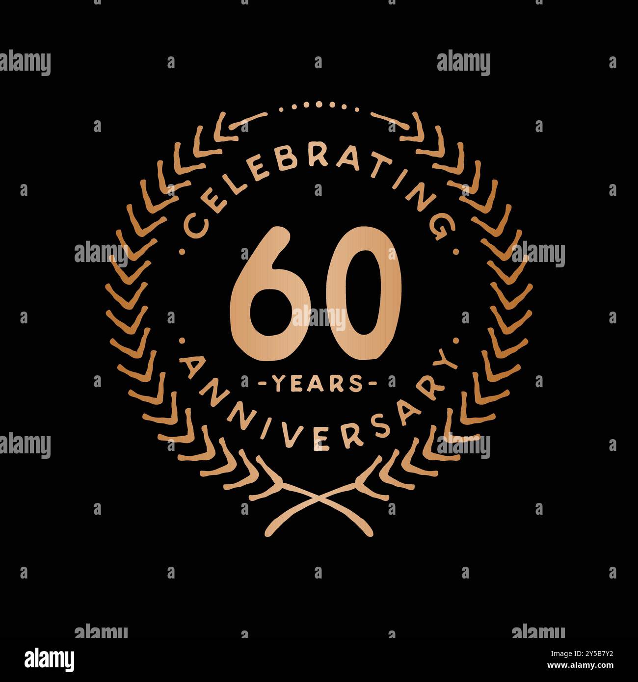 60 Jahre Designvorlage. 60. Vektor und Illustration. Stock Vektor