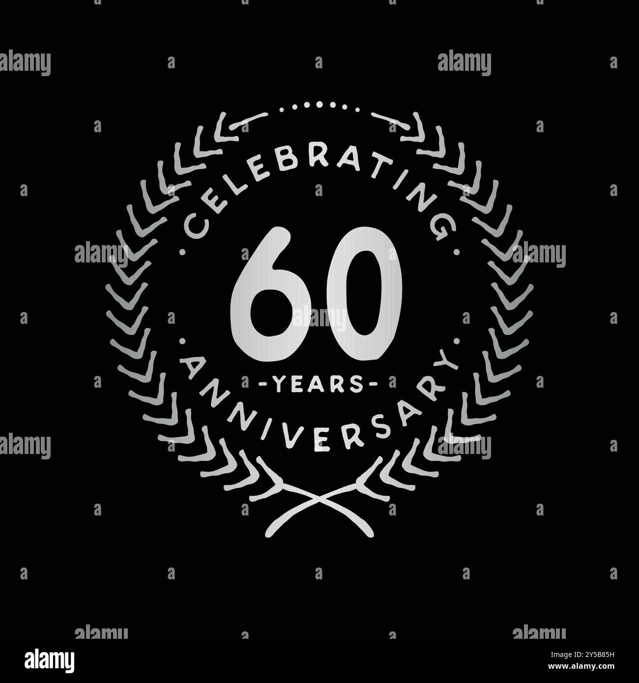 60 Jahre Designvorlage. 60. Vektor und Illustration. Stock Vektor