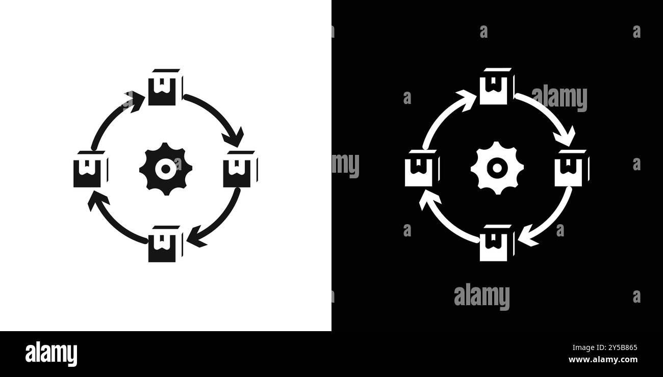 Lieferkettensymbol Vektor-Logo Set Collection oder Bundle Pack Group Stock Vektor