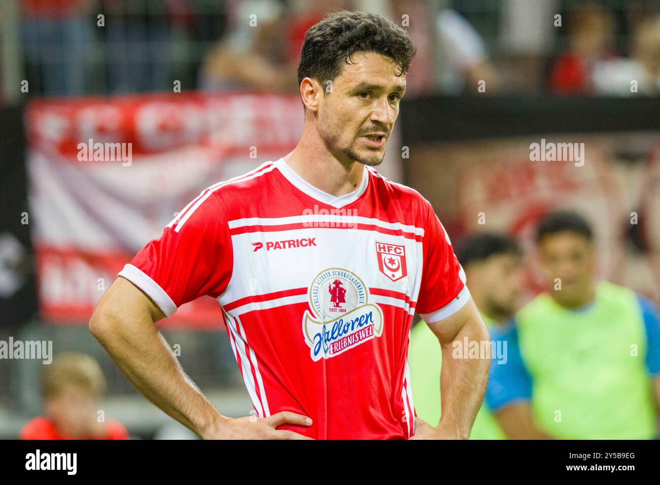 Halle, Deutschland. September 2024. Halle, Deutschland 20. September 2024: Regionalliga Nord/Ost - 2024/2025 - Hallescher FC vs. Hertha BSC II im Bild: Niklas Landgraf (Halle) Credit: dpa/Alamy Live News Stockfoto