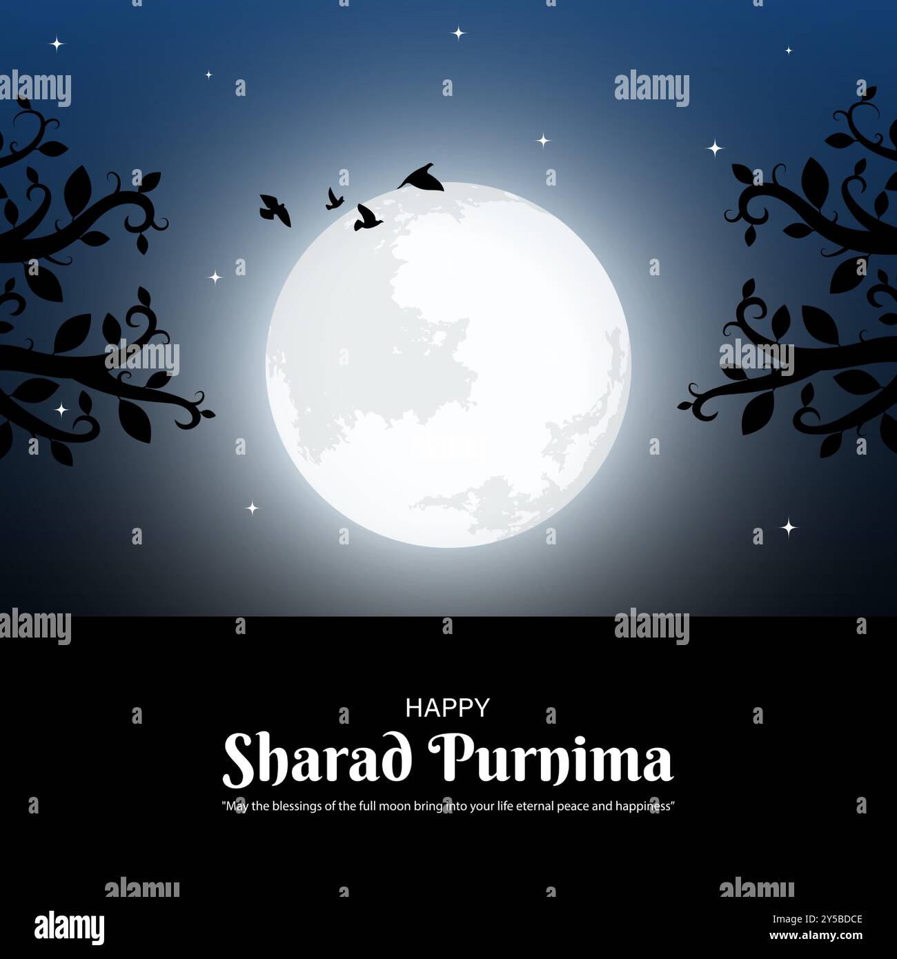 Vektor-Illustration der Vorlage für Happy Sharad Purnima Social Media Feed Stock Vektor