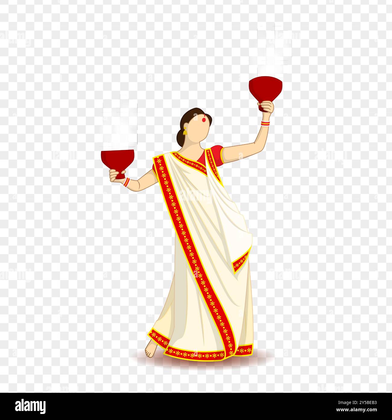 Schöne Illustration der tanzenden Dame auf transparentem Hintergrund Stock Vektor