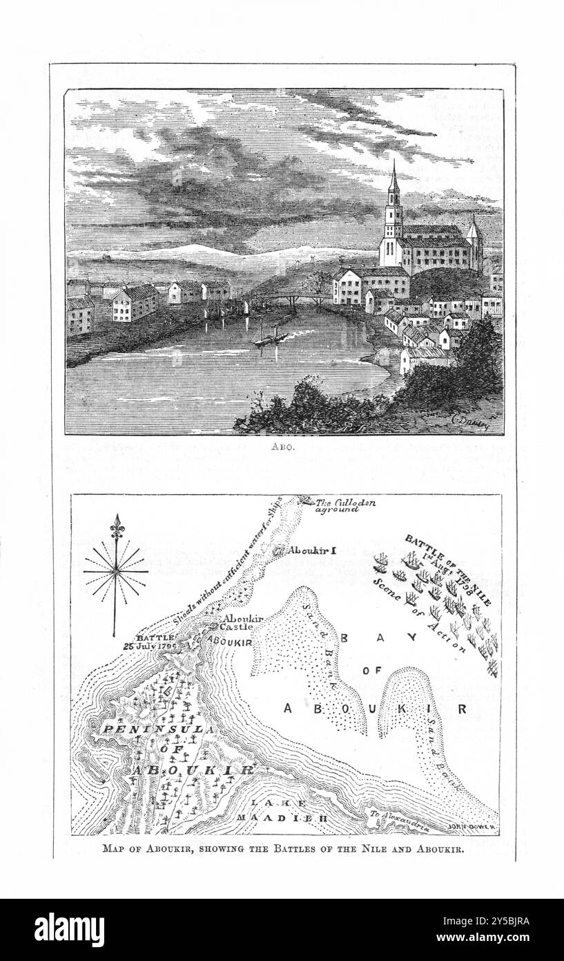 Palte 3 - Abo, Karte von Aboukir - BEETONS GEOGRAPHIE-WÖRTERBUCH. A Universal Gazetteer, veröffentlicht von London Ward, Lock and Tyler 1868 Stockfoto