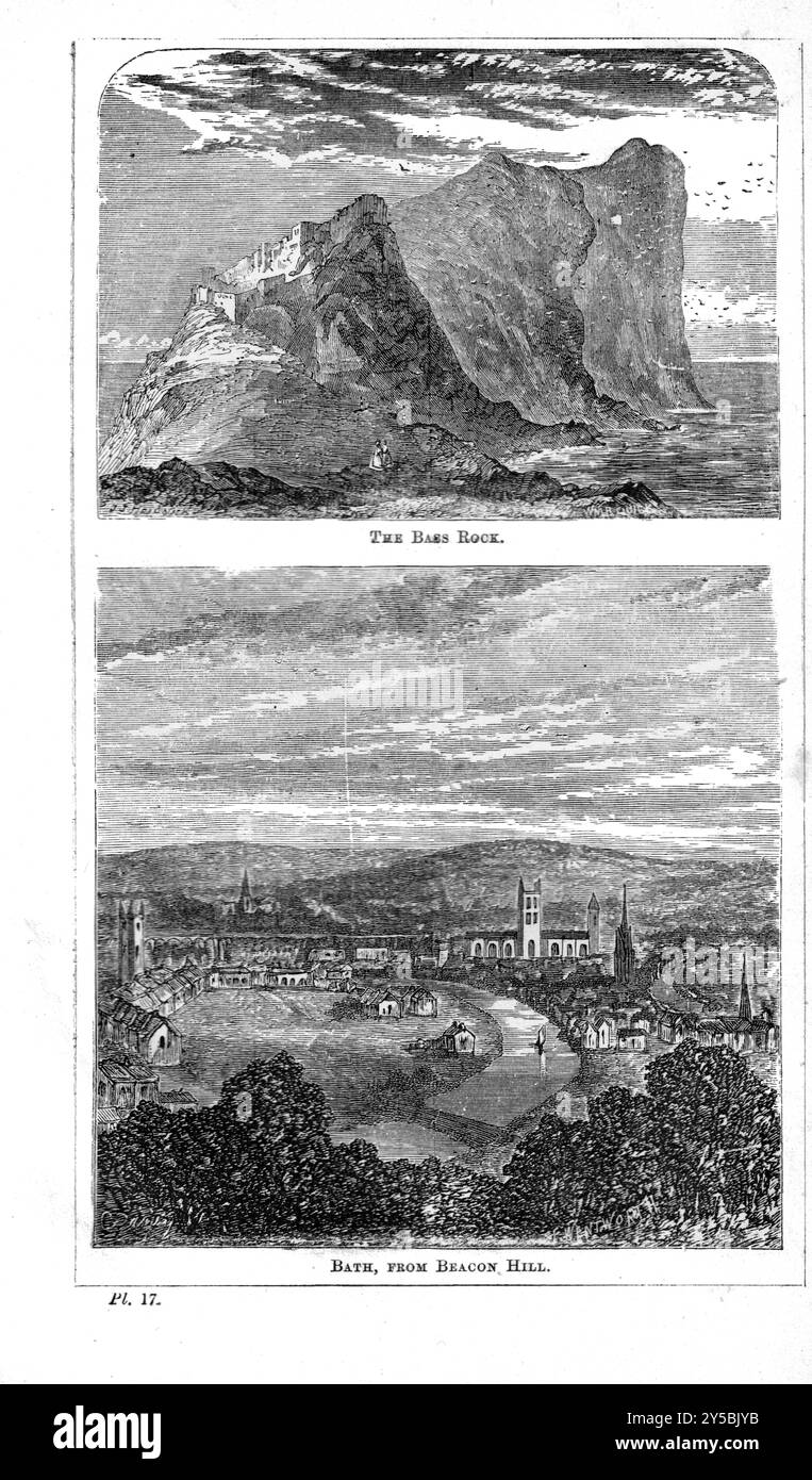 Platte 17 - Bass Rock, Bath from Beacon Hill - BEETONS GEOGRAPHIE-WÖRTERBUCH. A Universal Gazetteer, veröffentlicht von London Ward, Lock and Tyler 1868 Stockfoto