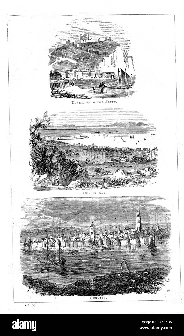 Plate 35 - Dover, Dublin, Dünkirchen - BEETONS GEOGRAPHIE-WÖRTERBUCH. A Universal Gazetteer, veröffentlicht von London Ward, Lock and Tyler 1868 Stockfoto