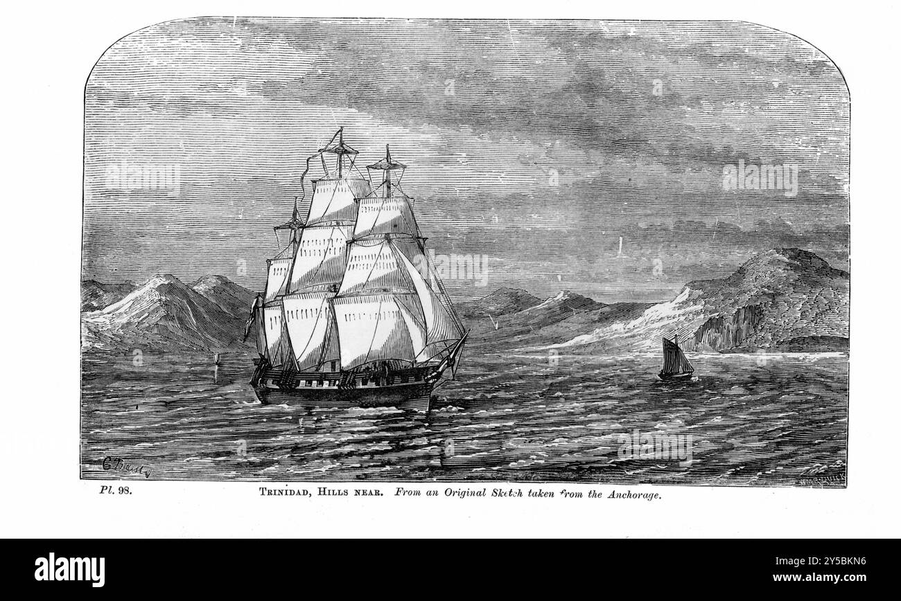 Plate 98 - Hills in der Nähe von Trinidad - BEETONS WÖRTERBUCH DER GEOGRAPHIE. A Universal Gazetteer, veröffentlicht von London Ward, Lock and Tyler 1868 Stockfoto