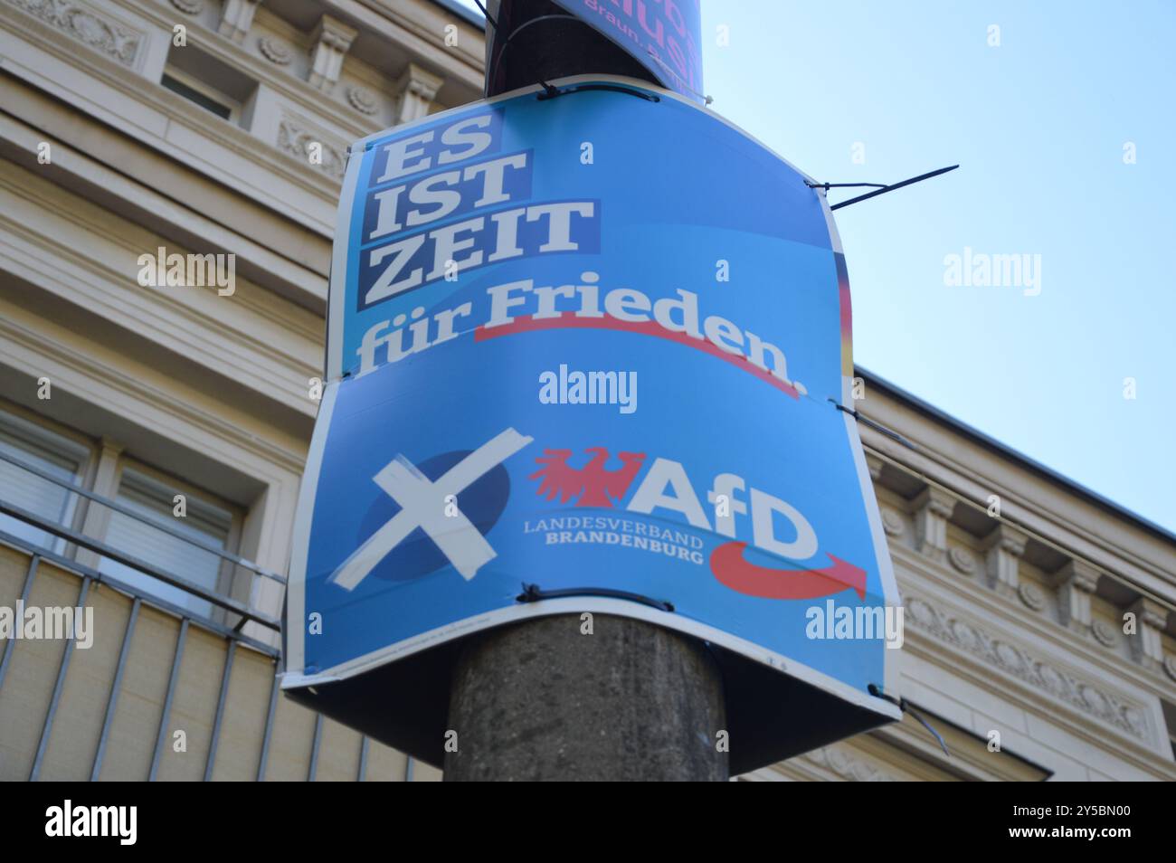 Potsdam, Deutschland - 20. September 2024 - Wahlplakate in Potsdam zur Landtagswahl 2024 Brandenburg. (Foto: Markku Rainer Peltonen) Stockfoto