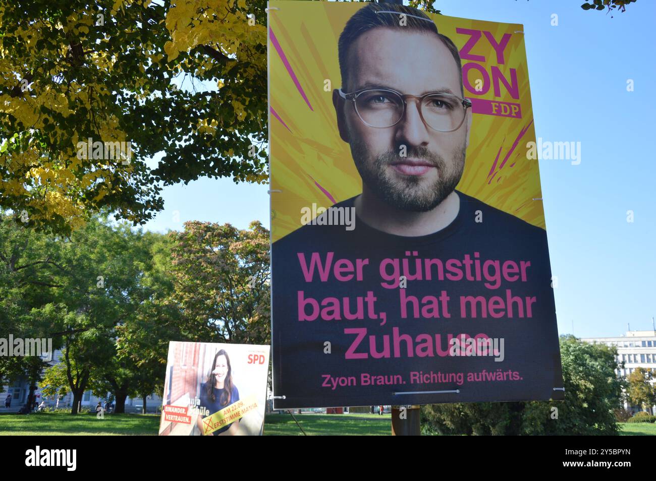 Potsdam, Deutschland - 20. September 2024 - Wahlplakate in Potsdam zur Landtagswahl 2024 Brandenburg. (Foto: Markku Rainer Peltonen) Stockfoto