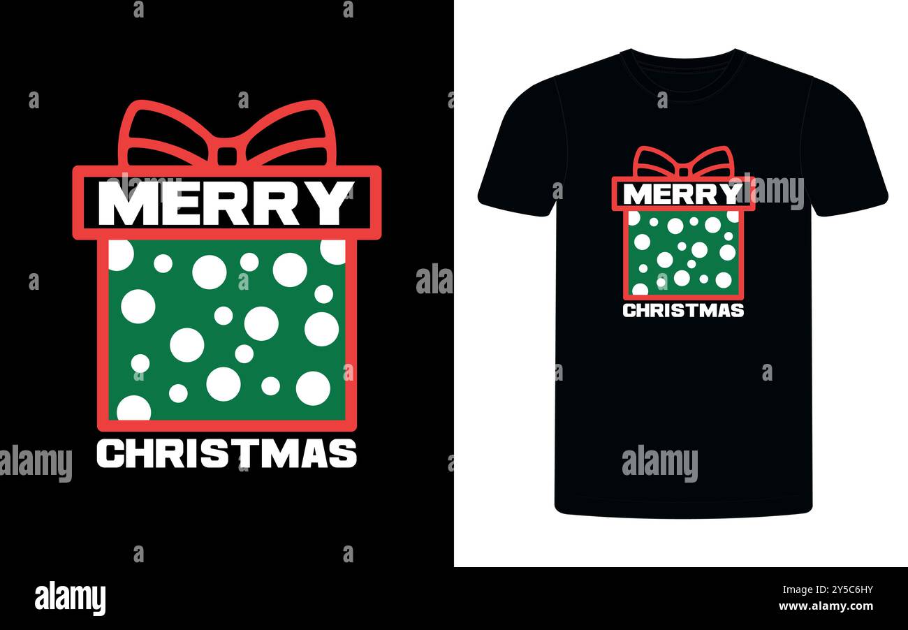 Merry Christmas neues Typografie-T-Shirt, Weihnachts-T-Shirt-Design, T-Shirt-Design, Weihnachtsfreude. Poster- und Becherdesign. Stock Vektor