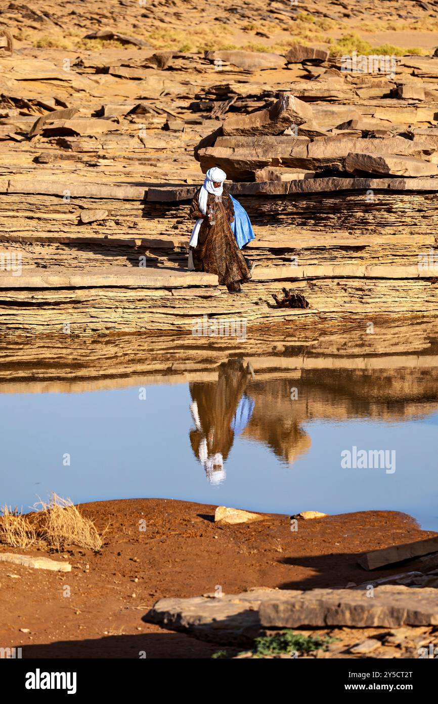 Wasser und Oase in der Sahara Stockfoto Wasser und Oase in der Sahara Stockfoto