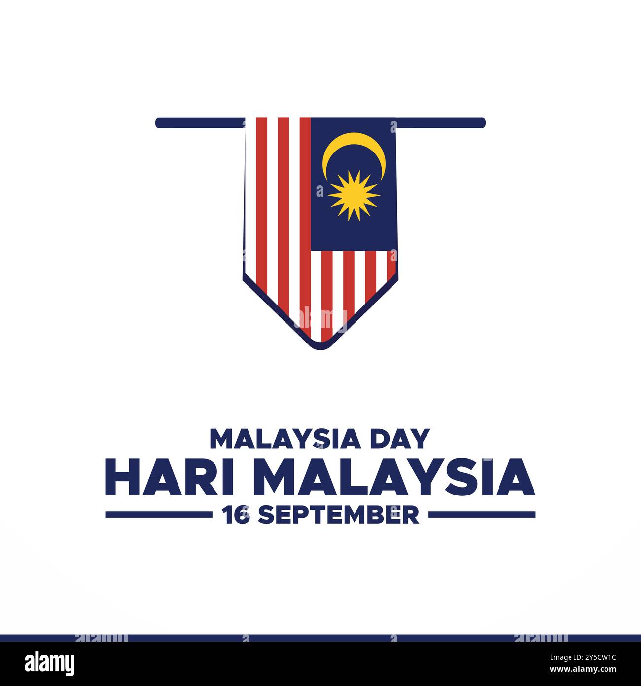 Hari Malaysia, Malaysia Day, 16. September, Post, Anzeigen, Banner, Poster, Flyerdesign für Hari Malaysia, bearbeitbare Vorlage, Stockillustration. Stock Vektor