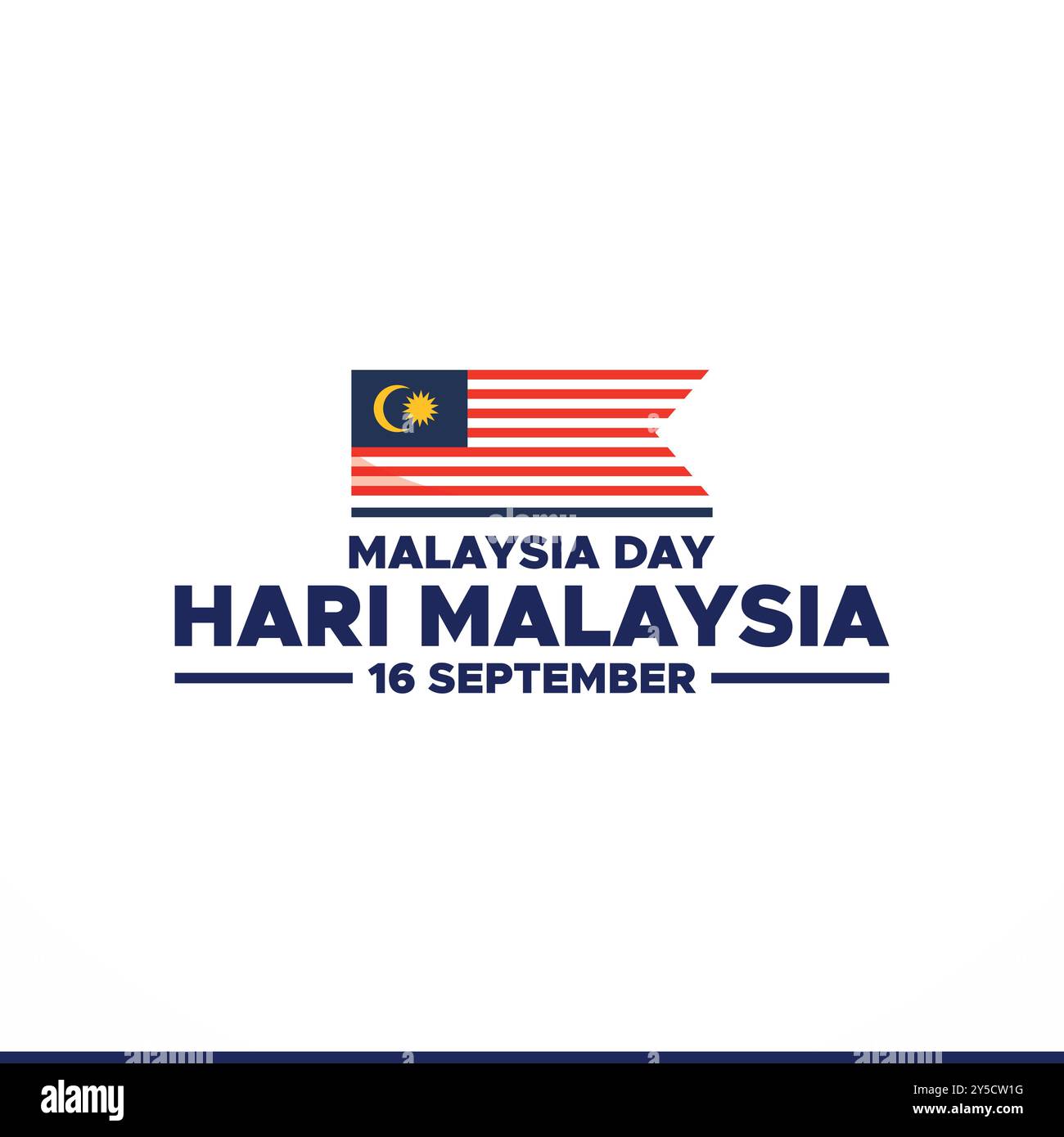 Hari Malaysia, Malaysia Day, 16. September, Post, Anzeigen, Banner, Poster, Flyerdesign für Hari Malaysia, bearbeitbare Vorlage, Stockillustration. Stock Vektor