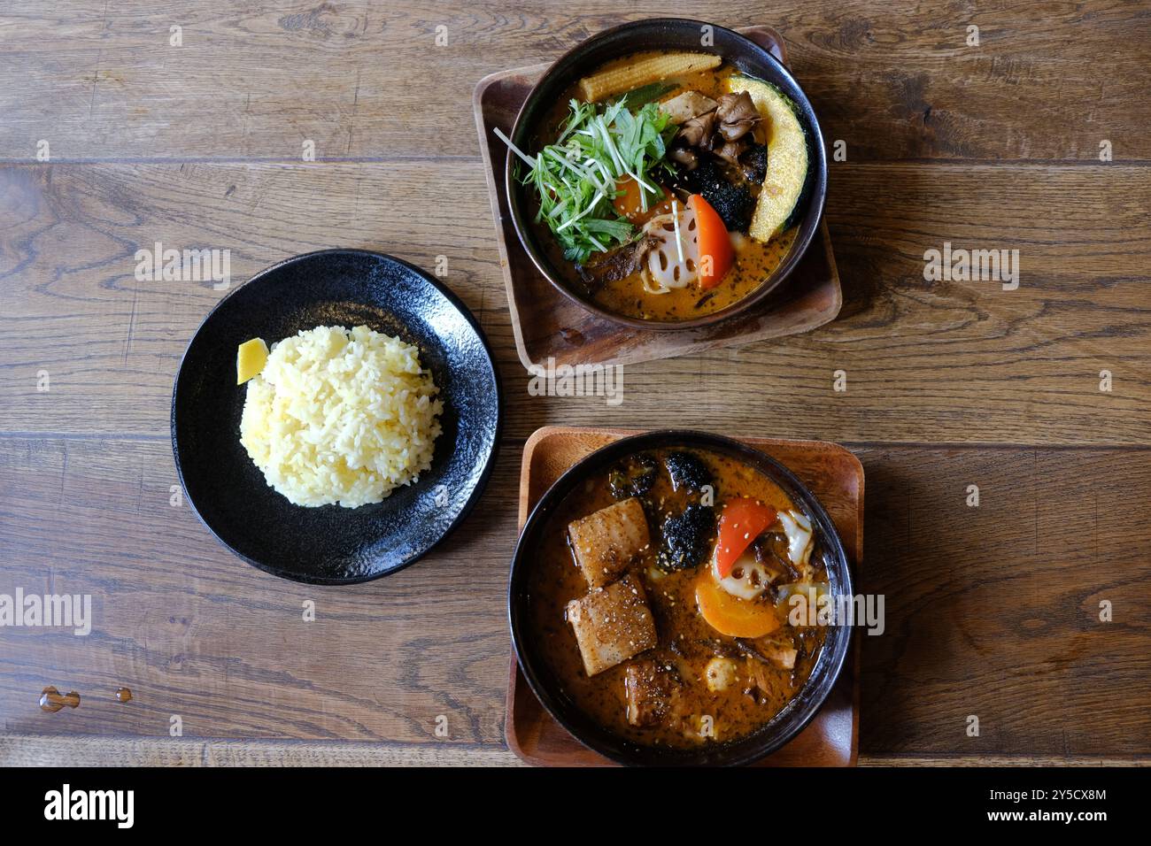 Berühmtes Soup Curry in Sapporo Hokkaido in Japan Stockfoto