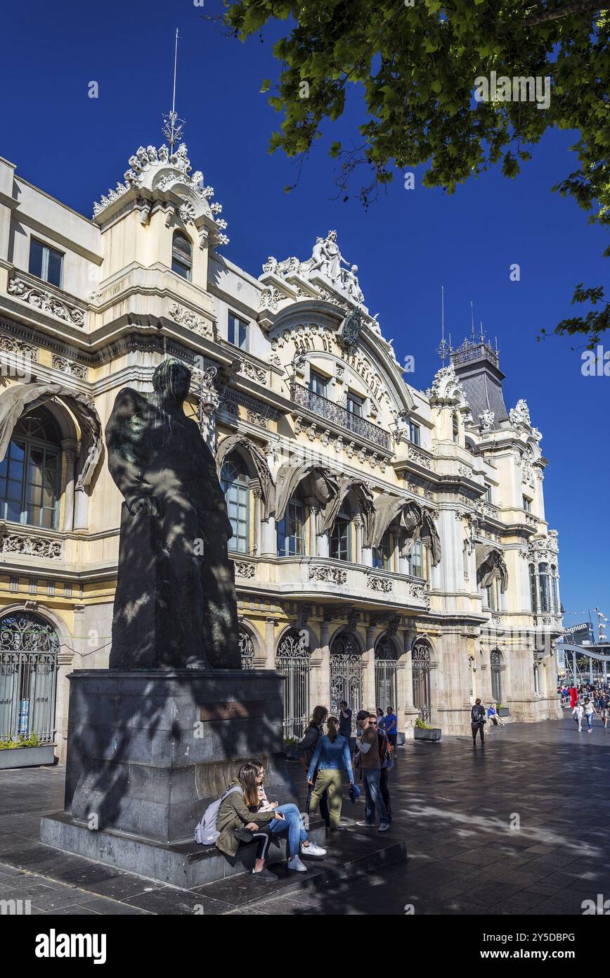 Port vell Wahrzeichen des katalanischen Gebäudes in barcelona Hafengebiet in spanien Stockfoto