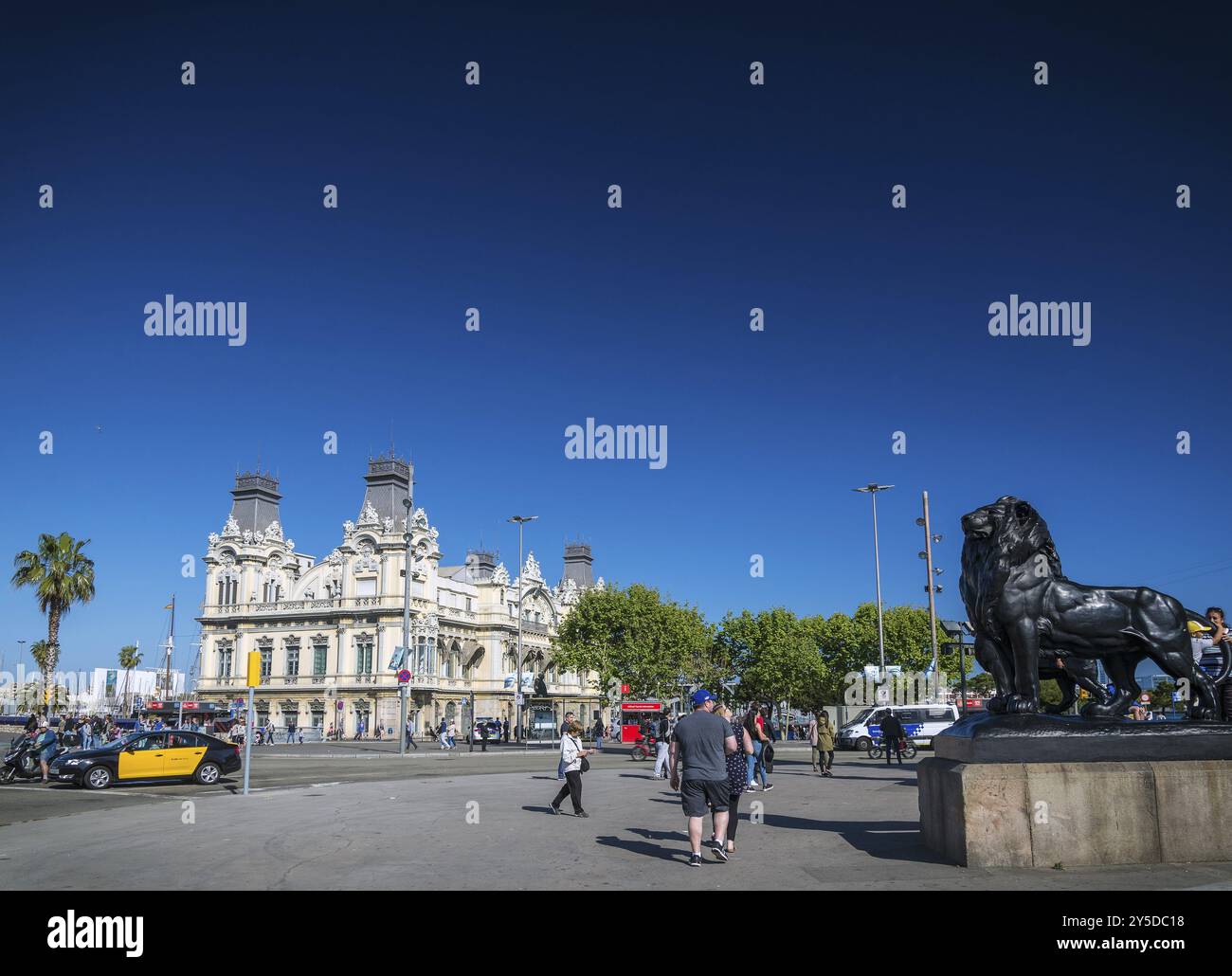 Port vell Wahrzeichen des katalanischen Gebäudes in barcelona Hafengebiet in spanien Stockfoto