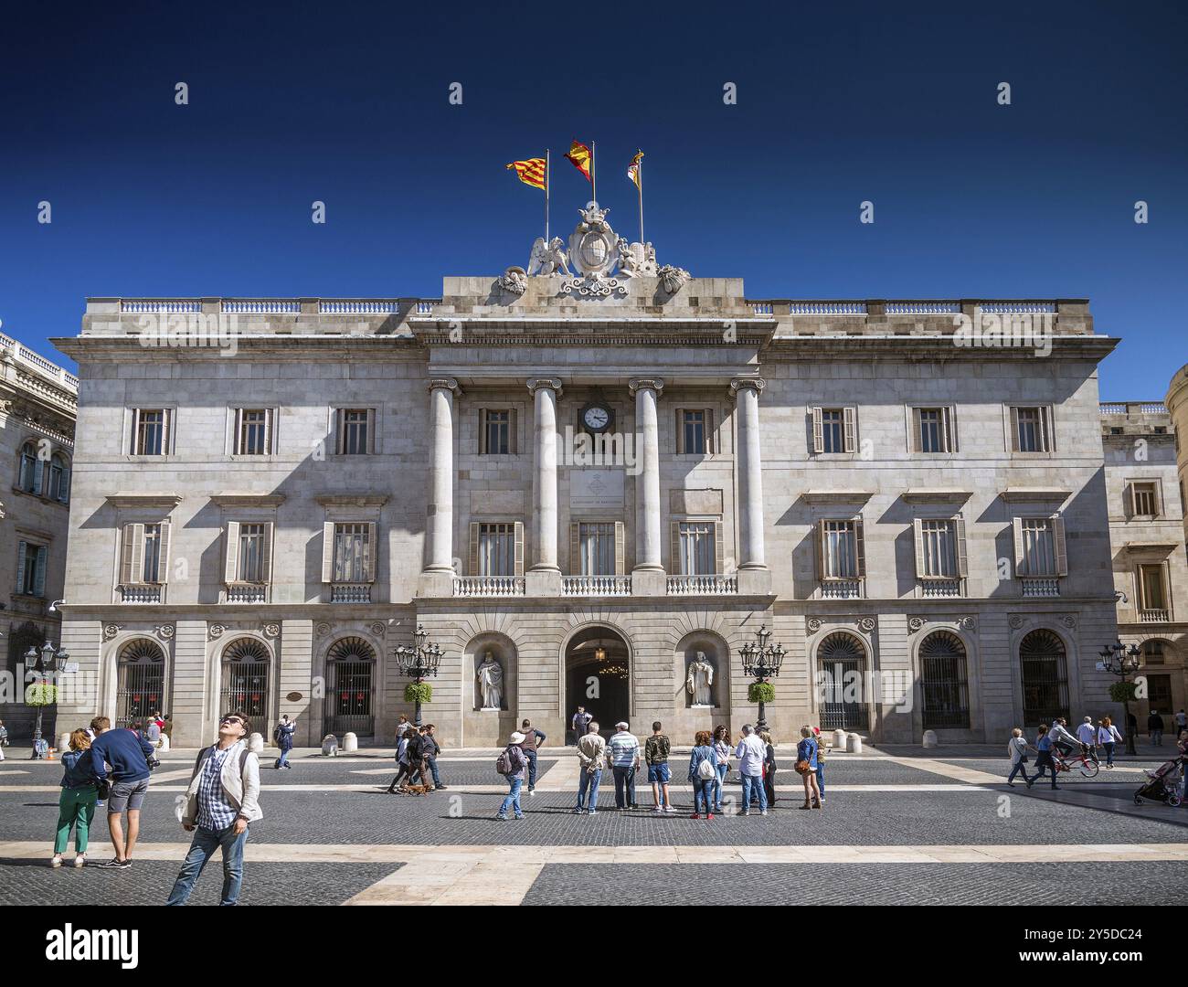 Rathausgebäude der katalanischen Regierung an der Plaza de Sant Jaume barcelona spanien Stockfoto