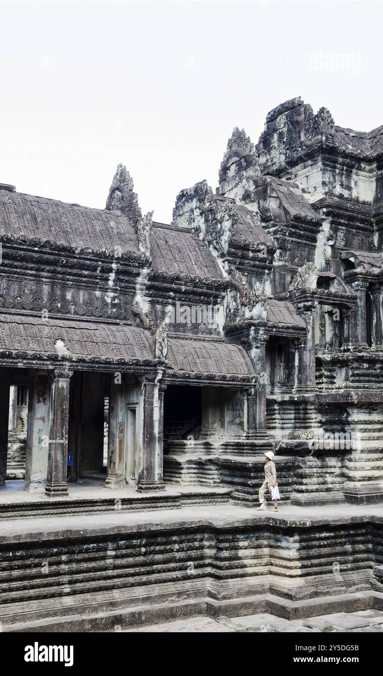 Ankgor wat berühmte buddhistische alte Wahrzeichen Tempel Ruinen Detail in der Nähe von siem Reap kambodscha Stockfoto