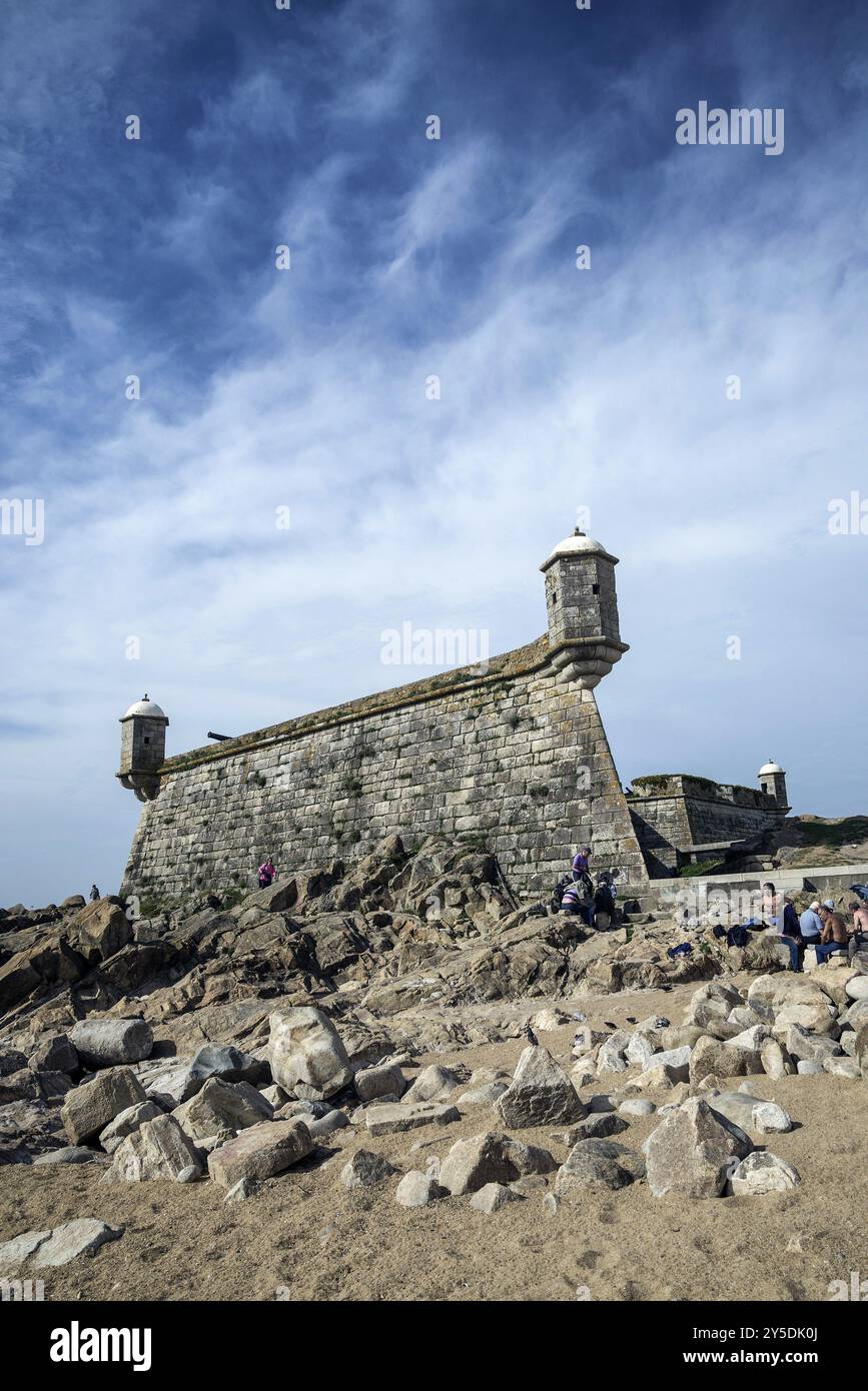 Castelo do queijo altes Wahrzeichen der Festung im Strandviertel foz do douro von porto portugal Stockfoto