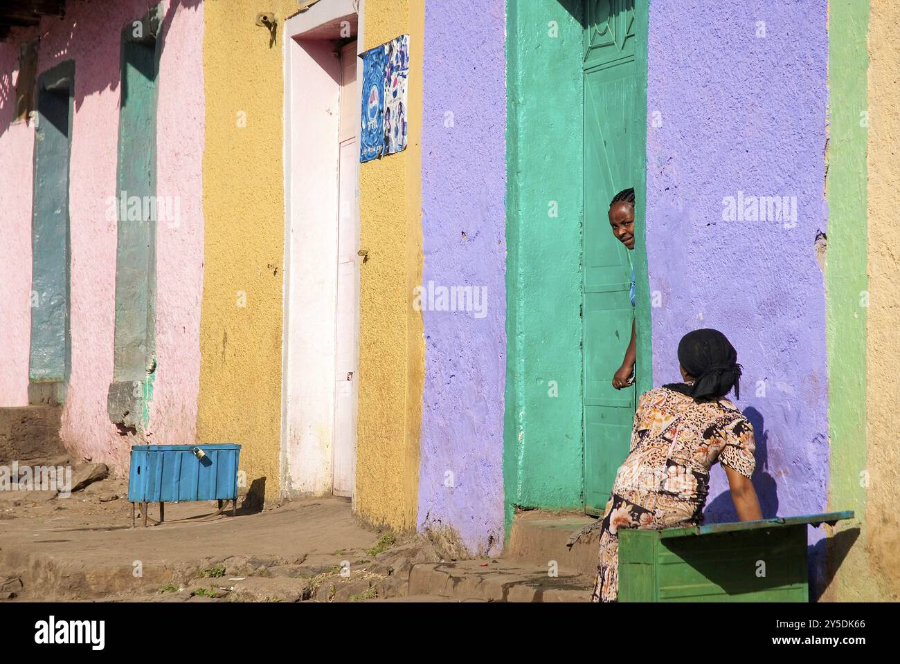 Straße in gonder gondar äthiopien Stockfoto