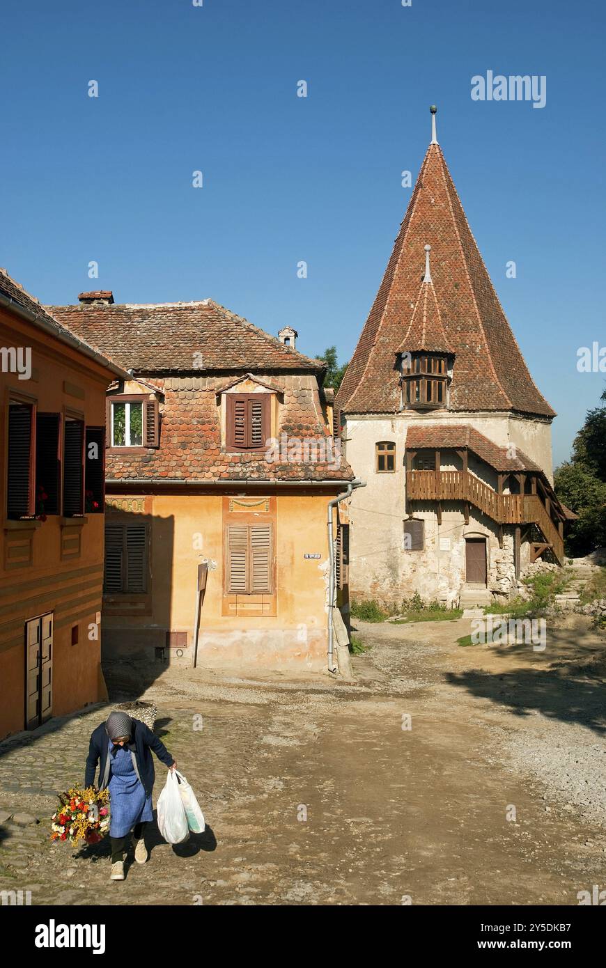 Sighisoara Straße in transsilvanien rumänien Stockfoto