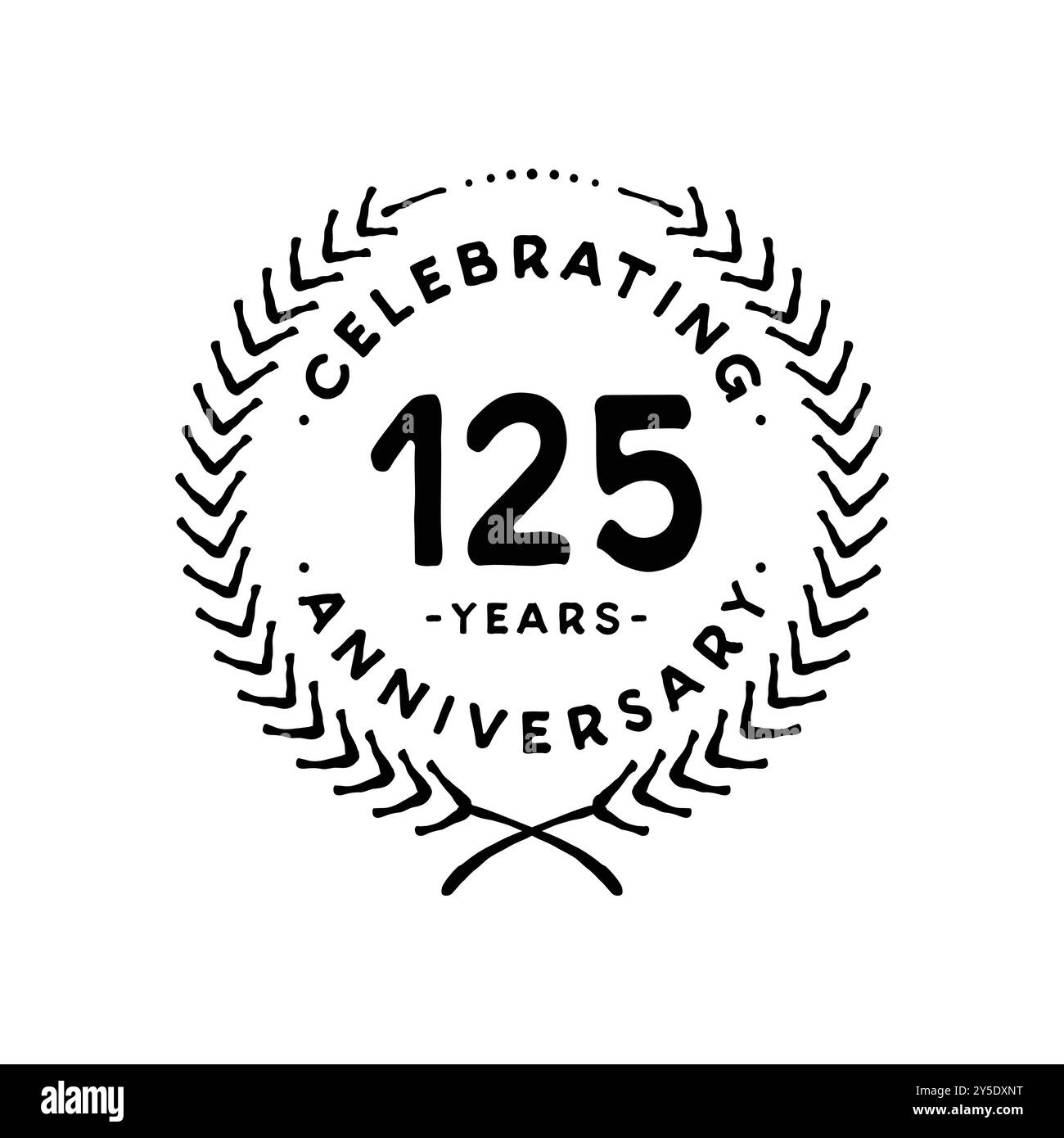 125 Jahre Designvorlage. 125. Vektor und Illustration. Stock Vektor