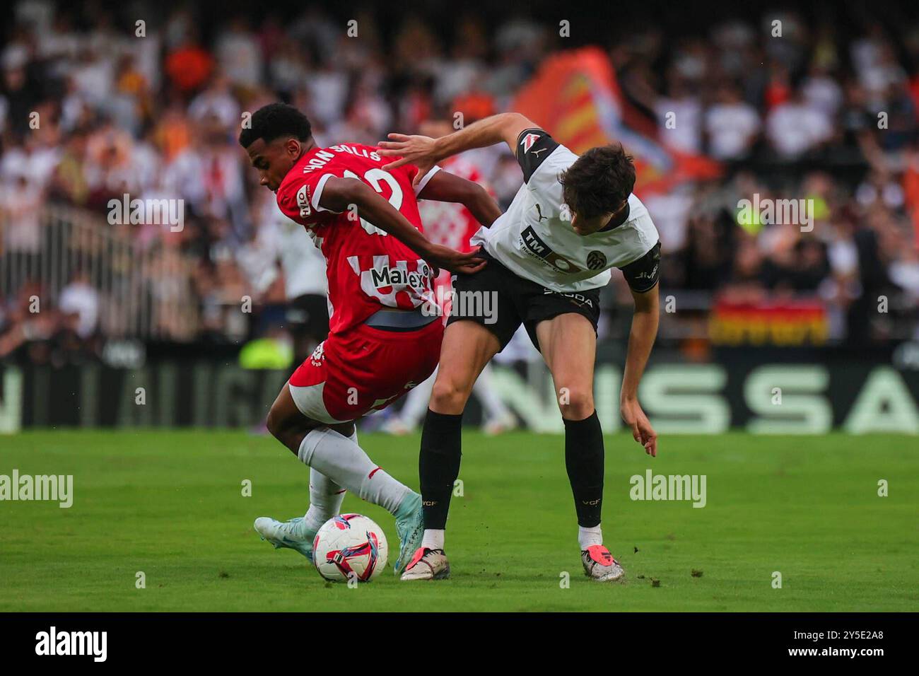 Spanisches La Liga EA Sports Fußballspiel Valencia gegen girona im Mestalla Stadium in Valencia, Spanien. September 2024. 900/Cordon Press Credit: CORDON PRESS/Alamy Live News Stockfoto