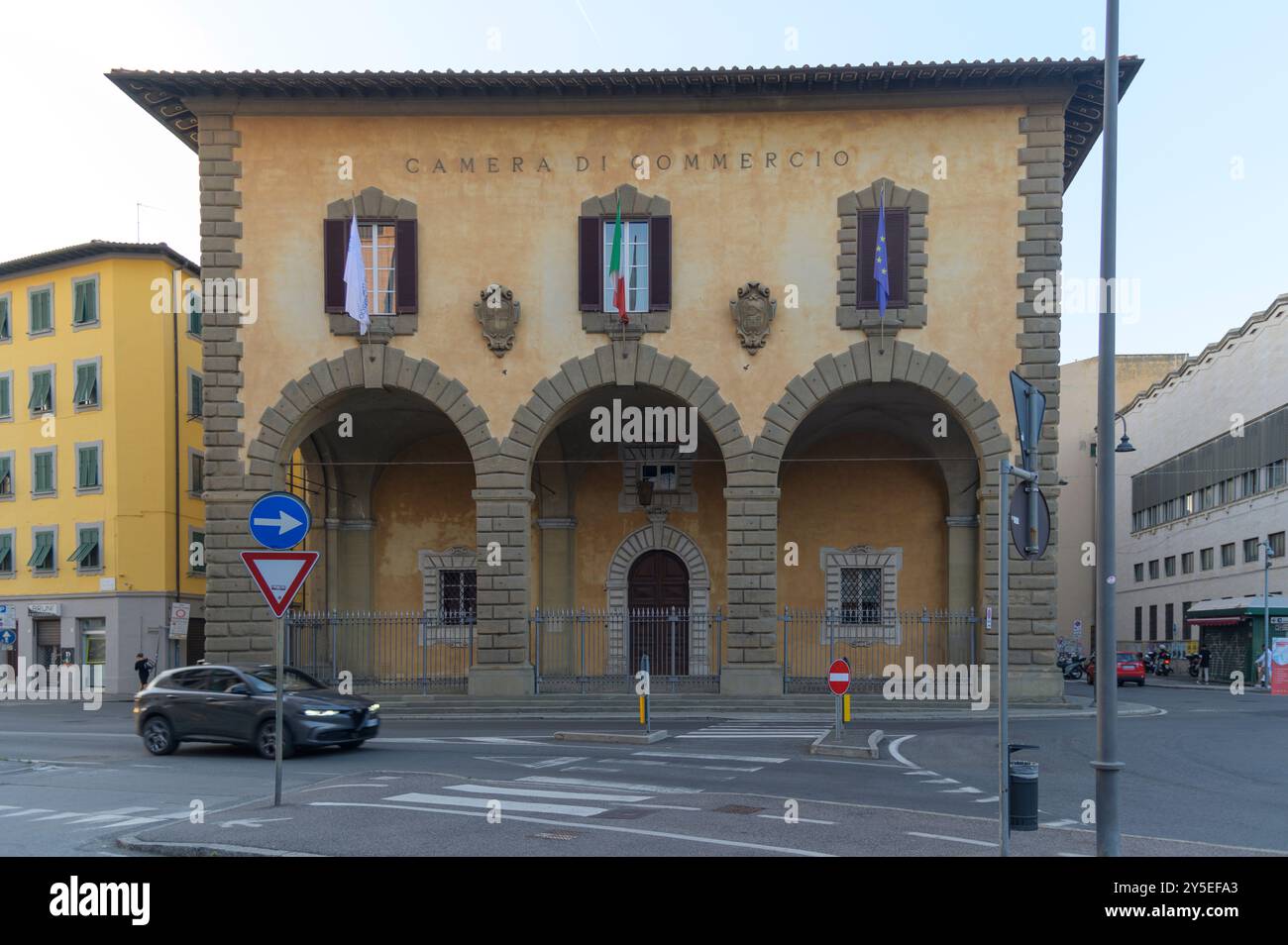 Palazzo della Dogana, elegantes Gebäude aus dem 17. Jahrhundert in Livorno, an der Piazza del Municipio, Italien. Hier befindet sich die Handelskammer Stockfoto