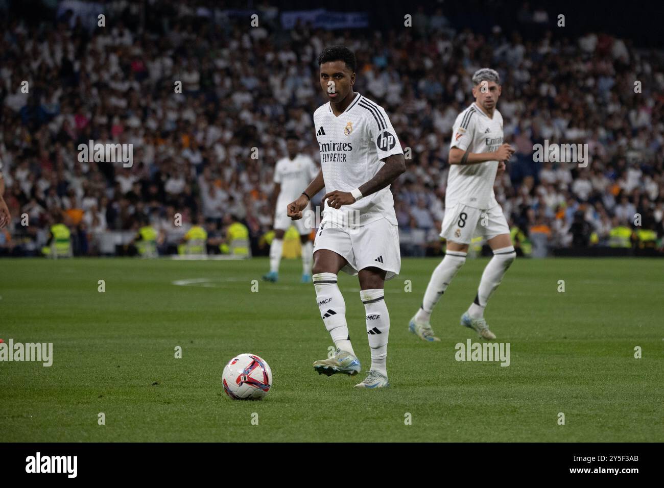 Real Madrid besiegte Espanyol de Barcelona 4-1 im Santiago Bernabeu Stadion in einer neuen Runde der spanischen Meisterschaft in der ersten Liga. Stockfoto