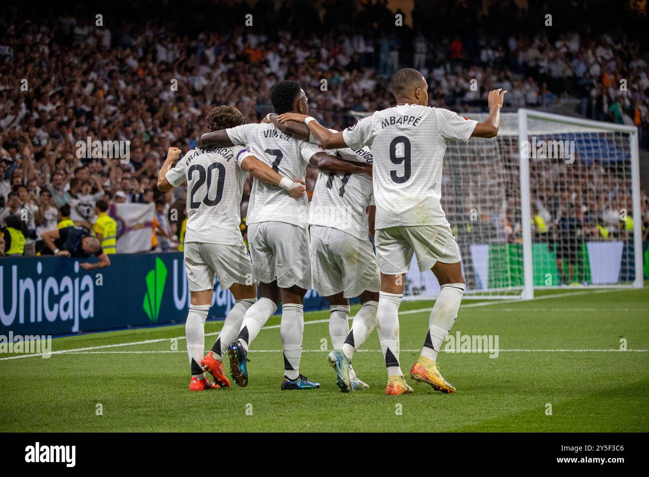 Real Madrid besiegte Espanyol de Barcelona 4-1 im Santiago Bernabeu Stadion in einer neuen Runde der spanischen Meisterschaft in der ersten Liga. Stockfoto